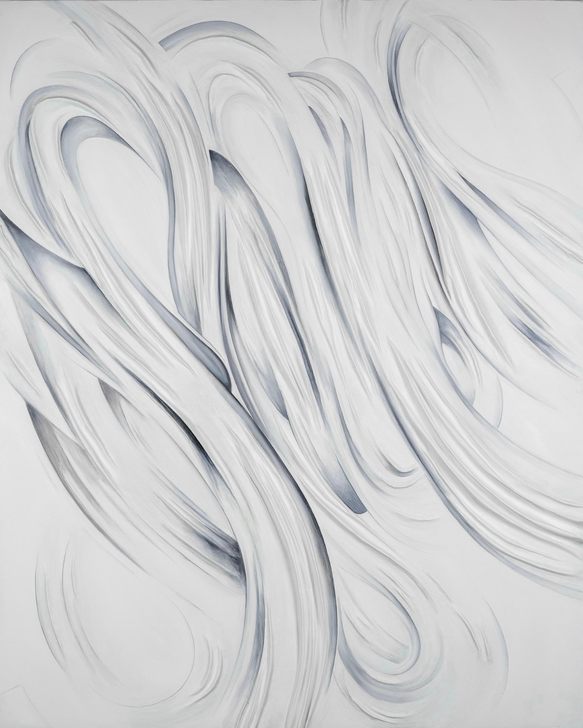 Daniel Anderson Abstract Painting - 2D/3D COLOR BAND SERIES I: Gray #1