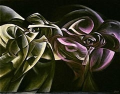 METAPHYSICAL GEOMETRIC ROSE ANATOMIS: 2-Rose [Violet/Beige]