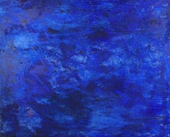 Daniel Argimón – Blue Informalist Abstract Oil Painting on Canvas