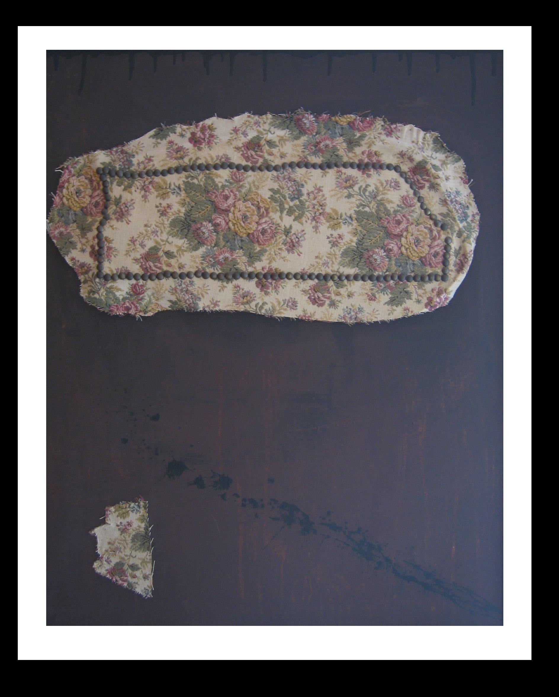 Daniel Argimon Abstract Painting - Argimon 10 Vertical  Brown  Collage  Original abstract informalist