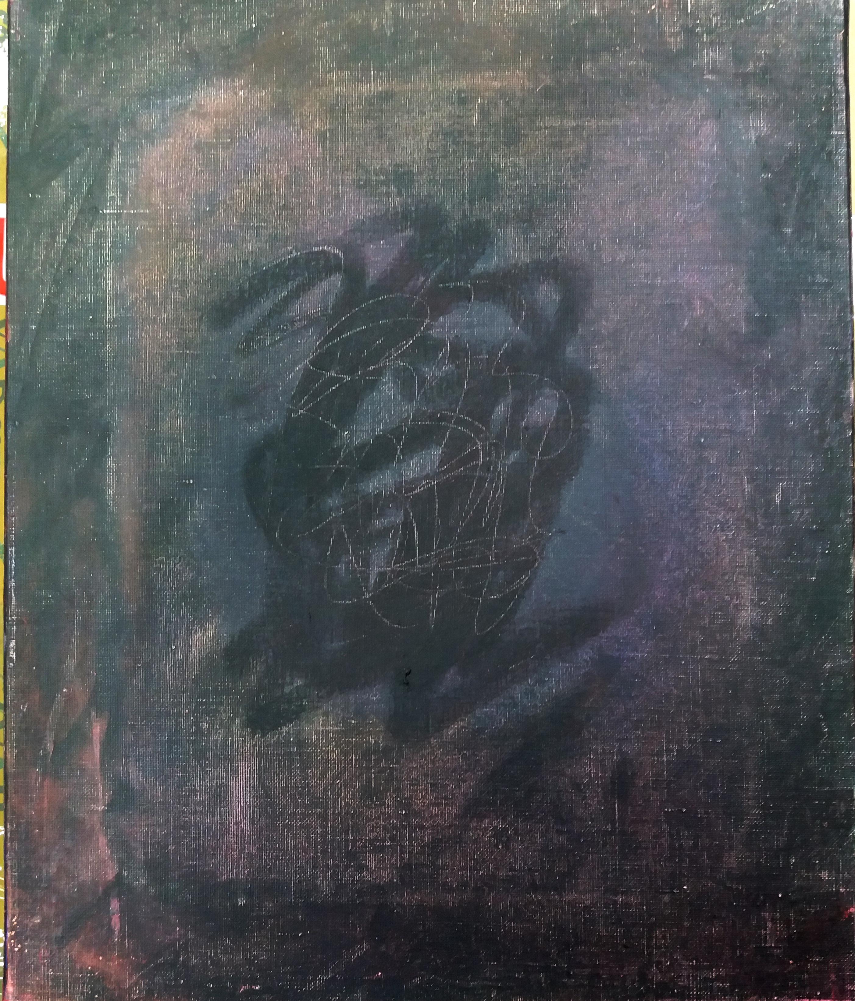 Argimon  Black, Vertical,  original abstract canvas acrylic painting - Painting by Daniel Argimon