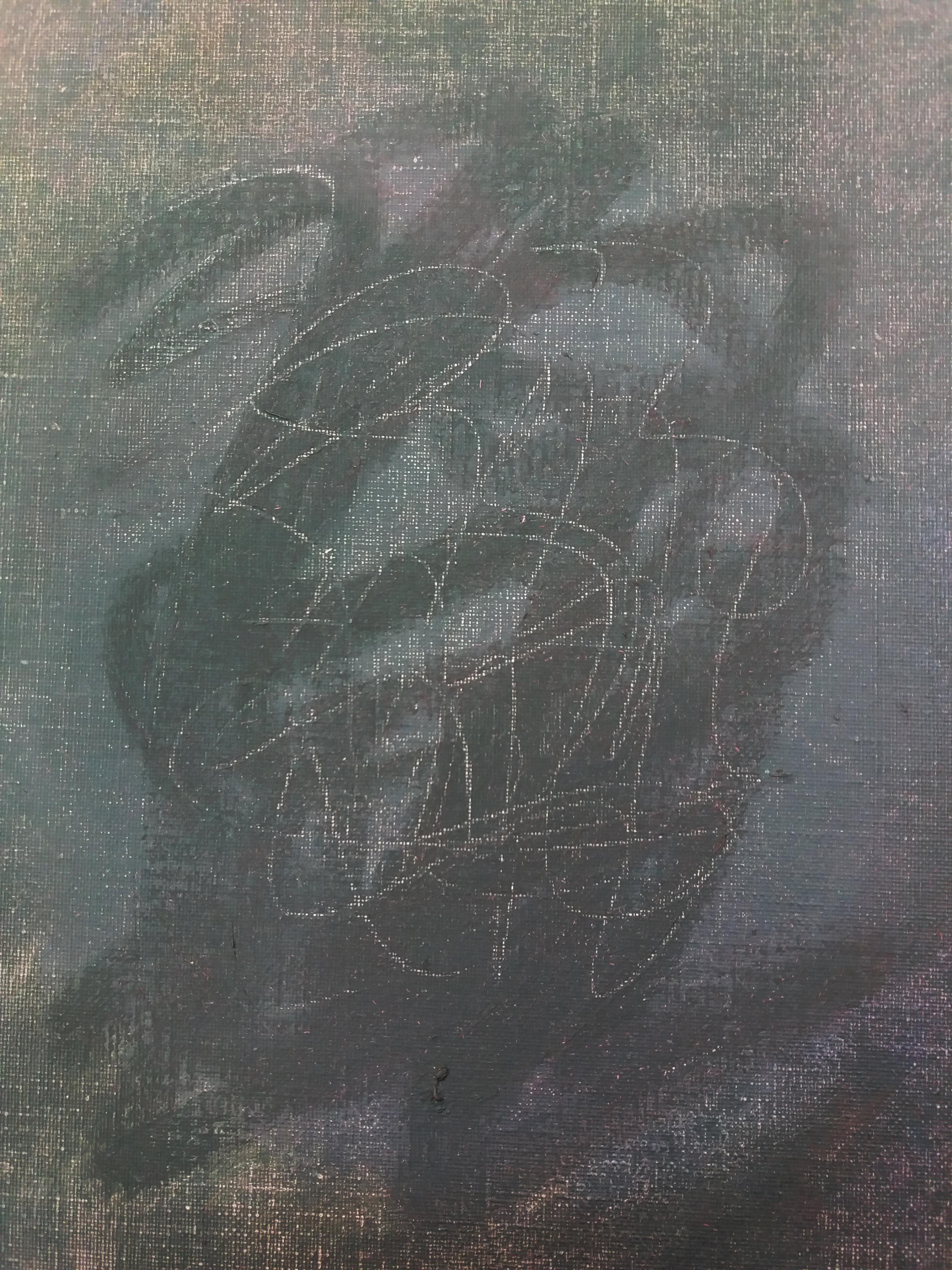 Argimon  Schwarz, Vertikal,  Original abstraktes Gemälde auf Leinwand aus Acryl im Angebot 2