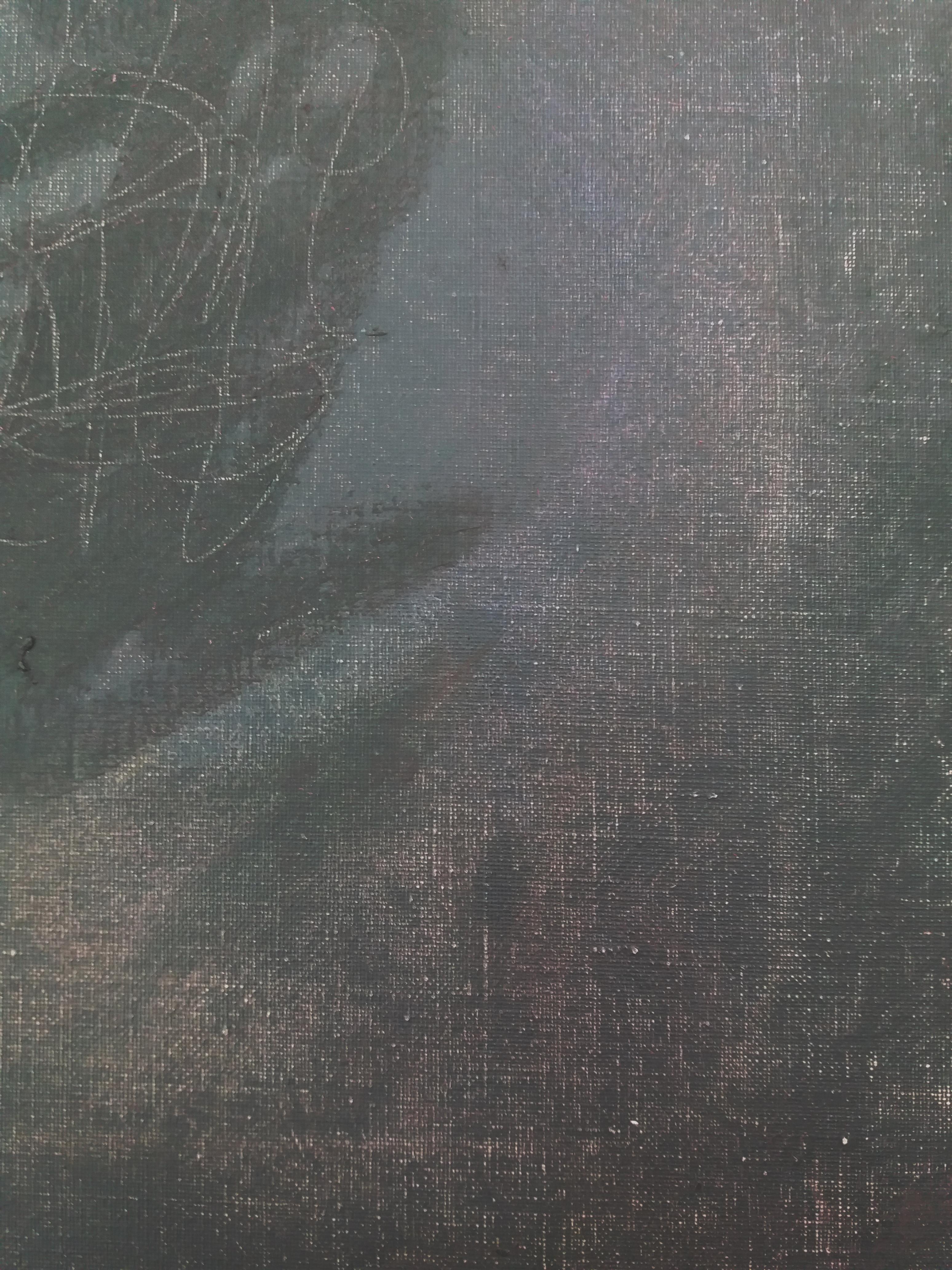 Argimon  Schwarz, Vertikal,  Original abstraktes Gemälde auf Leinwand aus Acryl im Angebot 3