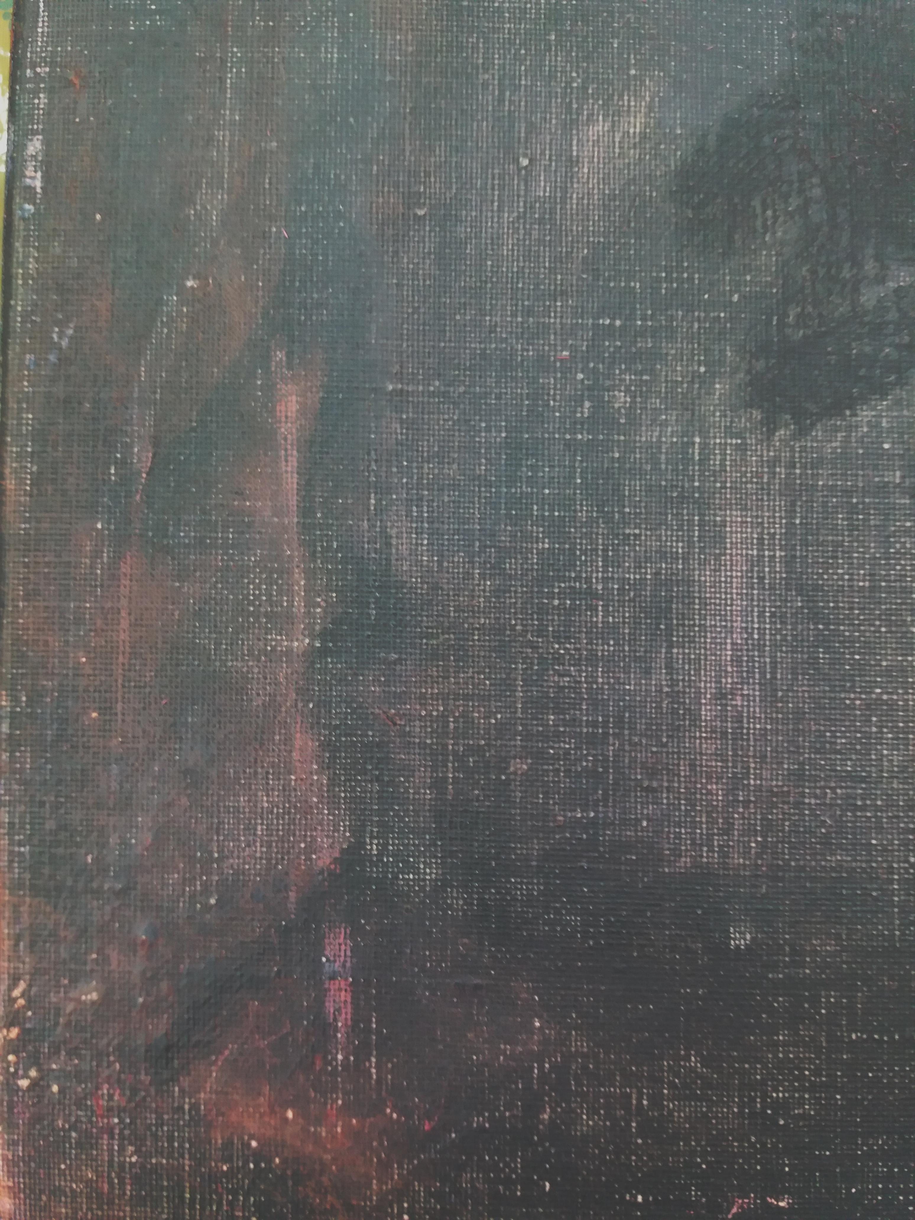 Argimon  Schwarz, Vertikal,  Original abstraktes Gemälde auf Leinwand aus Acryl im Angebot 4