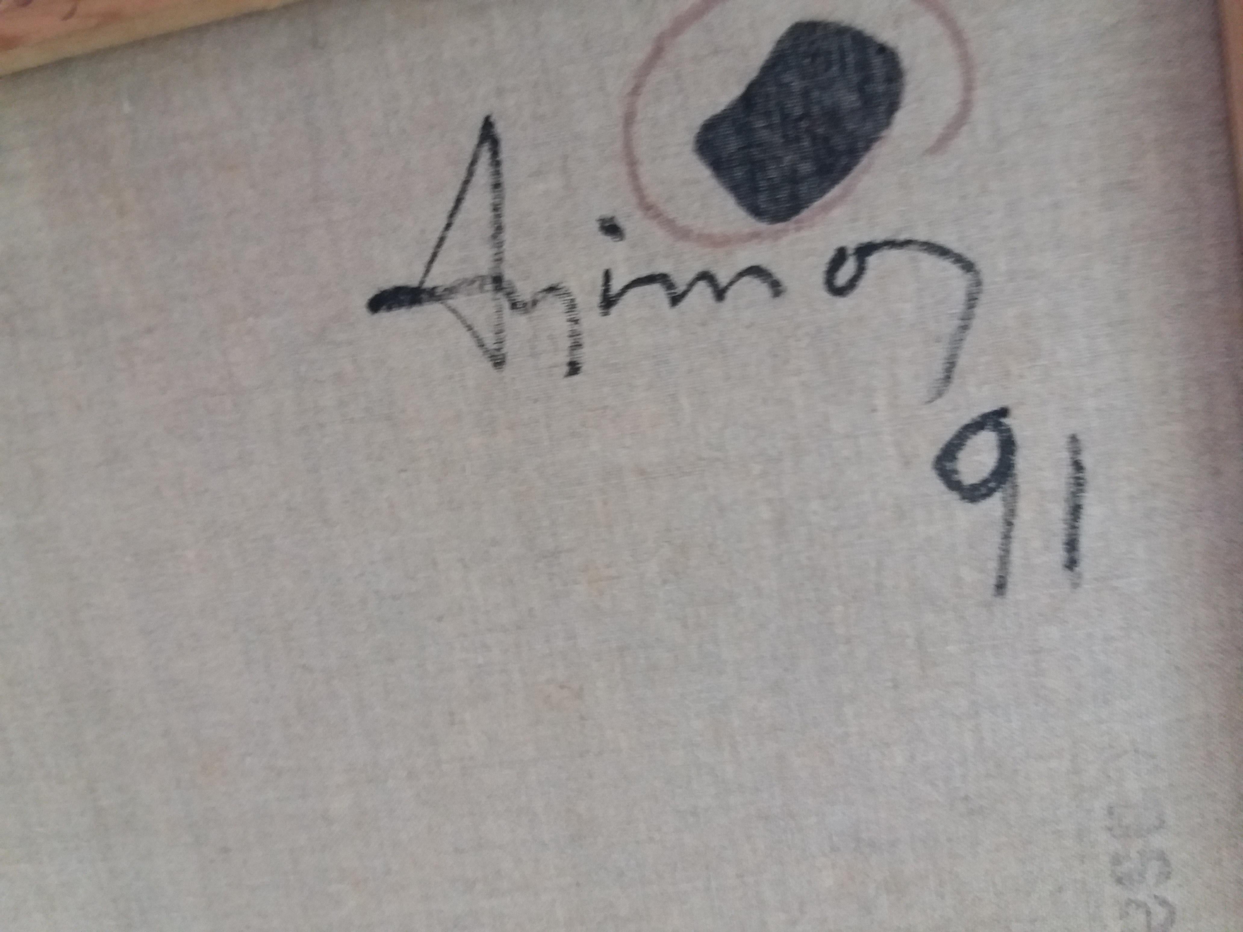 Brown- Original abstract informalistmixed media painting. virtual framed
 Argimon (Sarriá 1929 - Barcelona 1996) is one of the great Catalan informalist artists. This painter, engraver and sculptor touched much of the 20th century art from