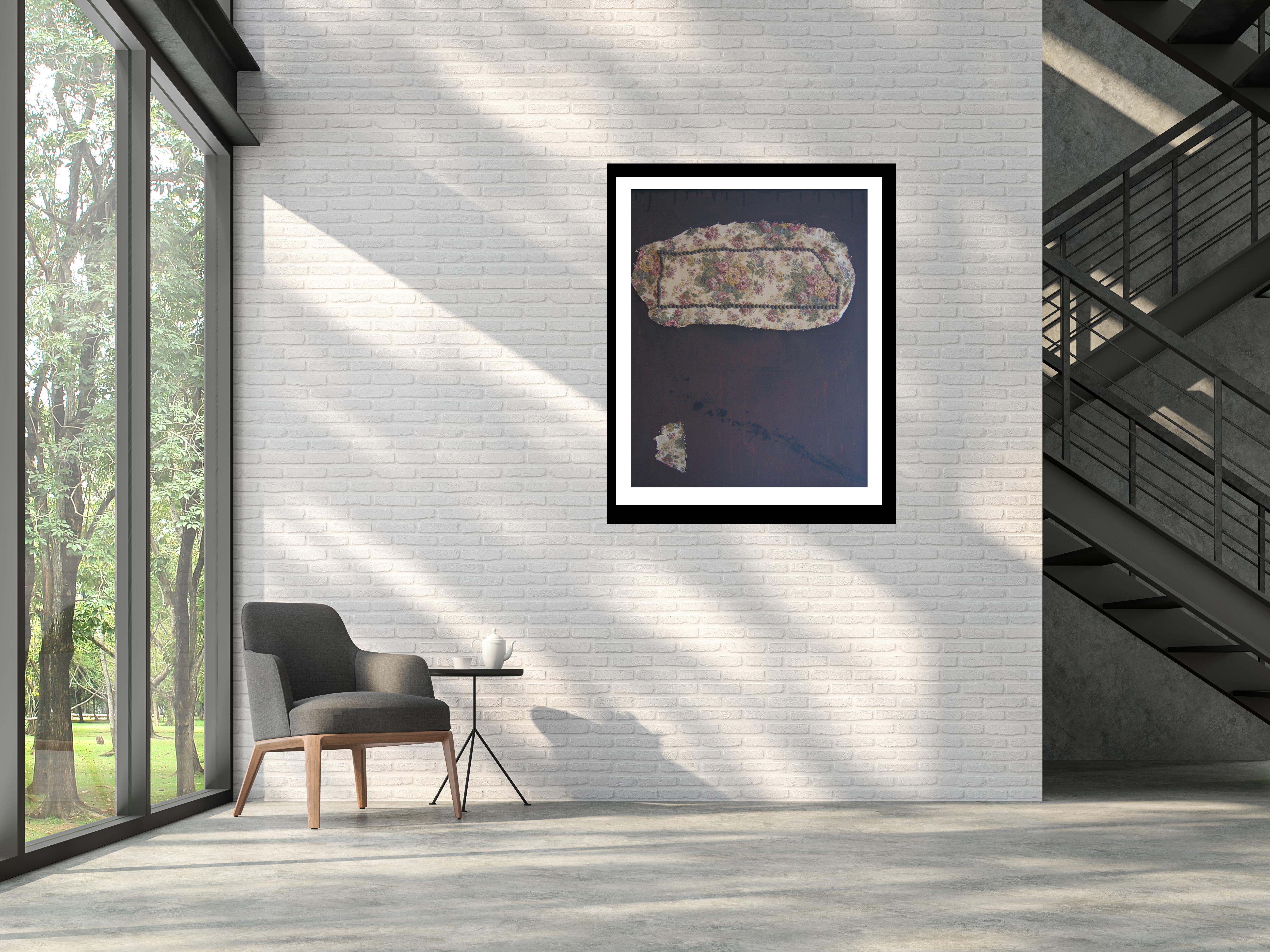 Argimon 6 Vertical Brown Collage Original abstract informalist For Sale 1