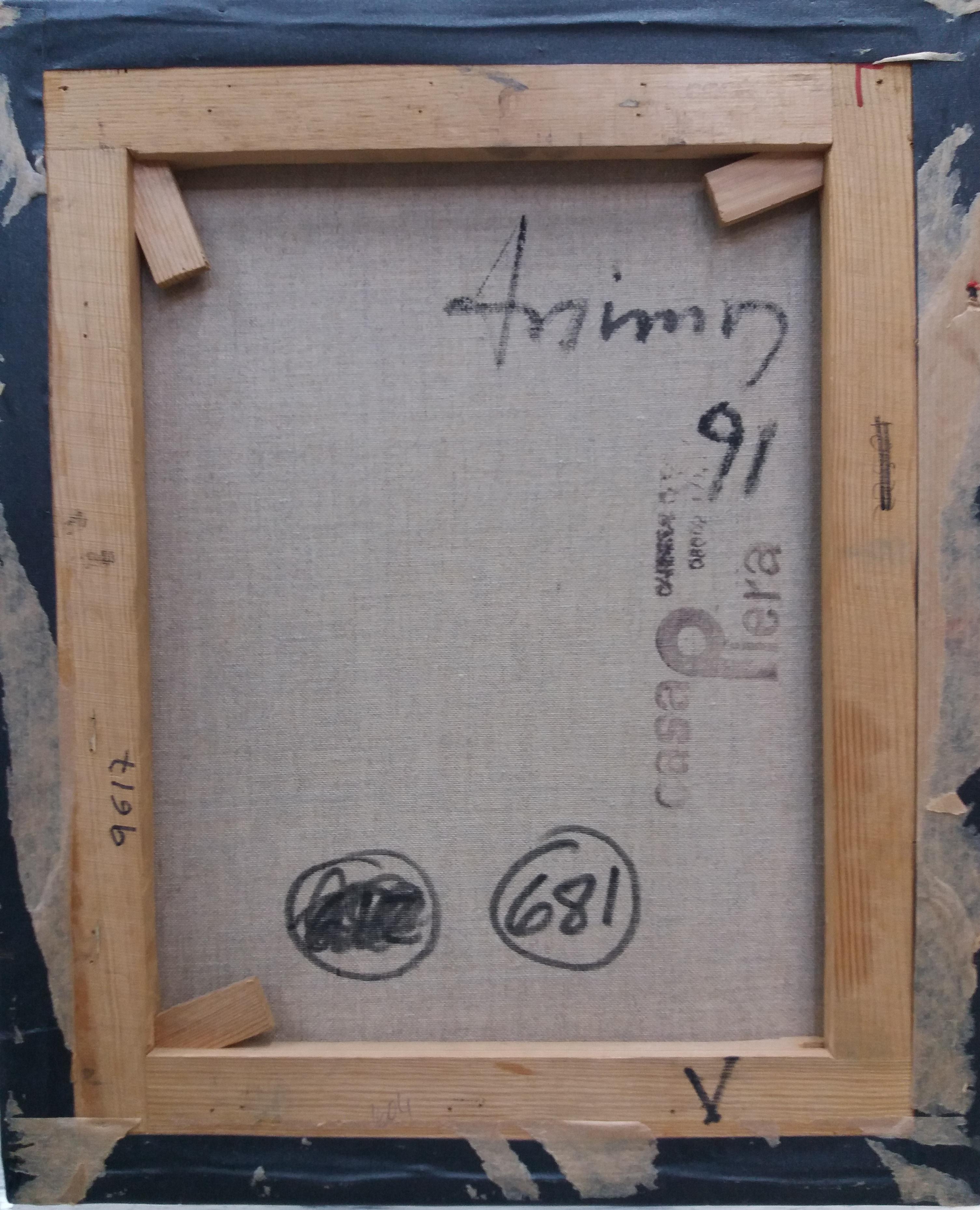 Argimon 13 Nero, Verticale,  pittura acrilica astratta originale su tela - Painting Astratto di Daniel Argimon