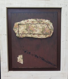 Argimon Vertical Brown Collage Original abstract informalist