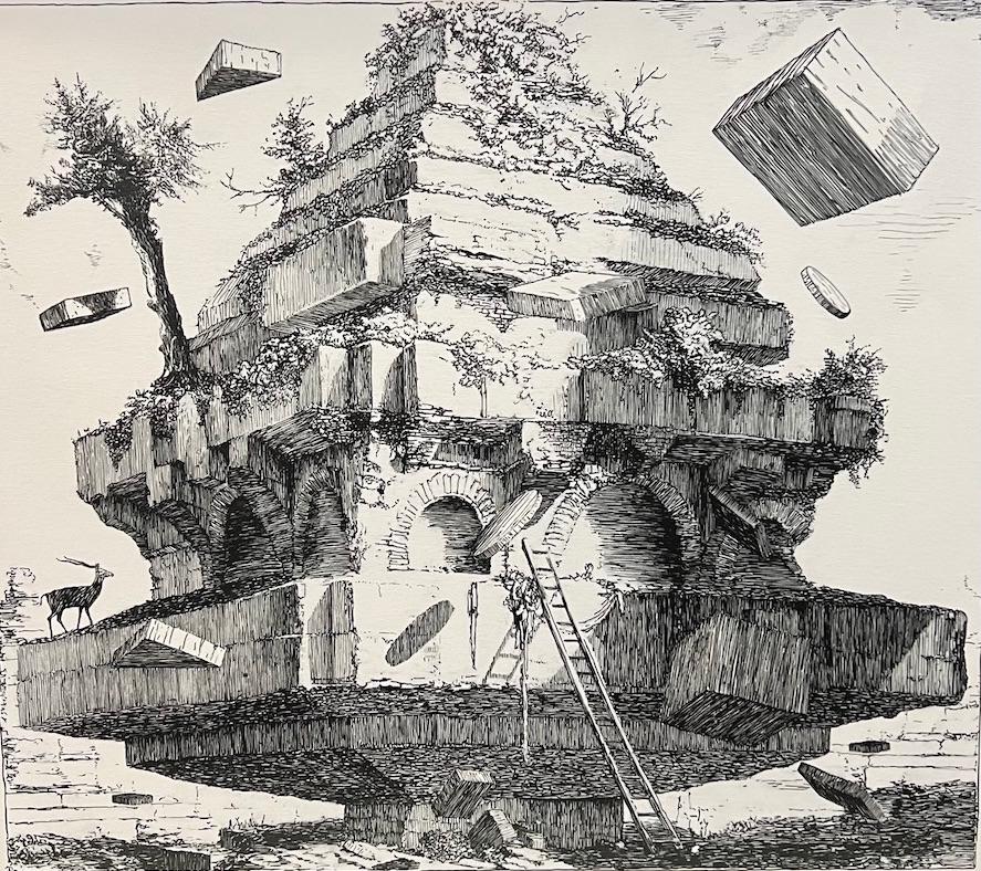 Remains of the Tomb, Second State - Painting by Daniel Arsham