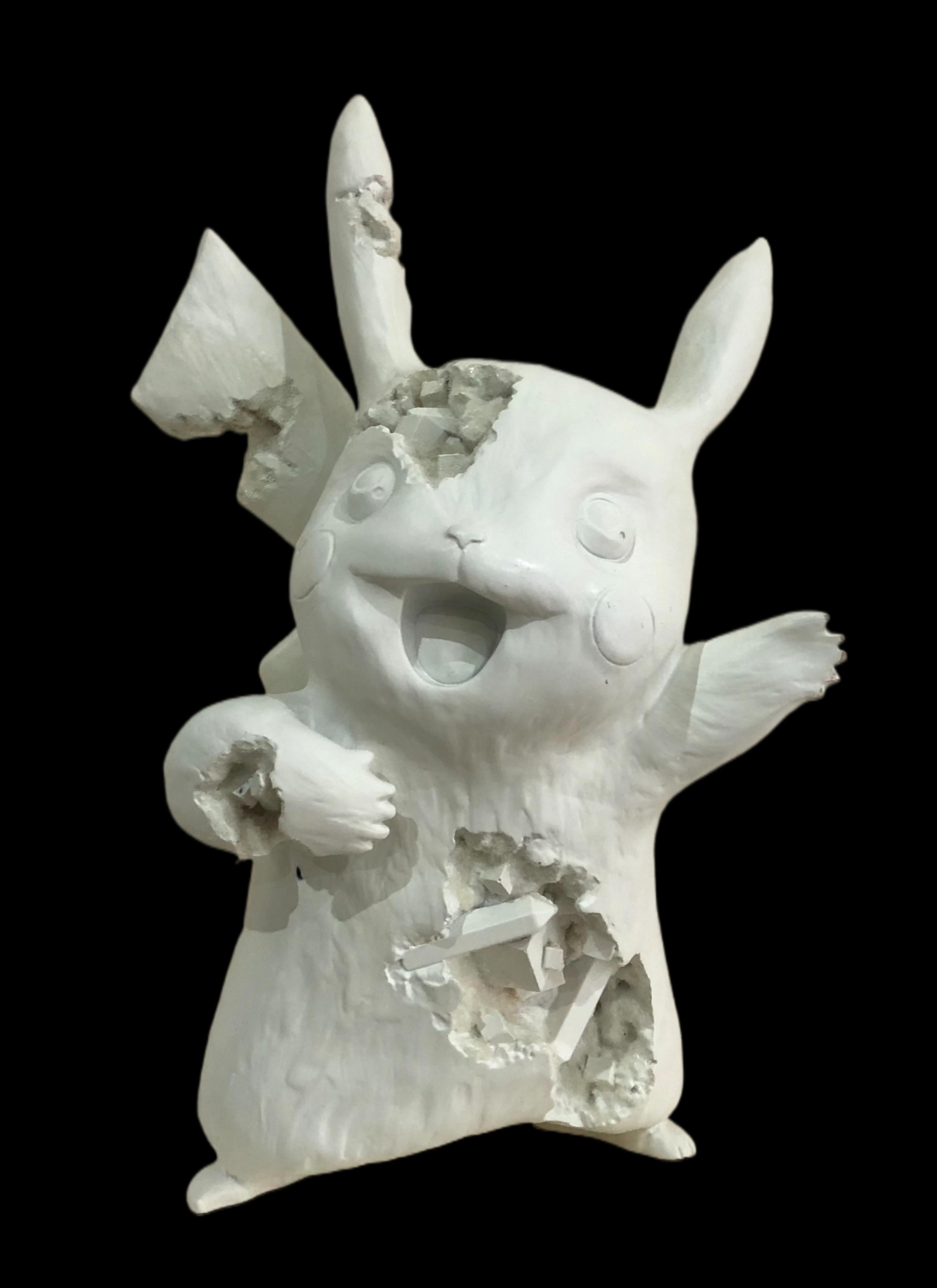 Daniel Arsham Figurative Sculpture - Blue Crystalized Pikachu
