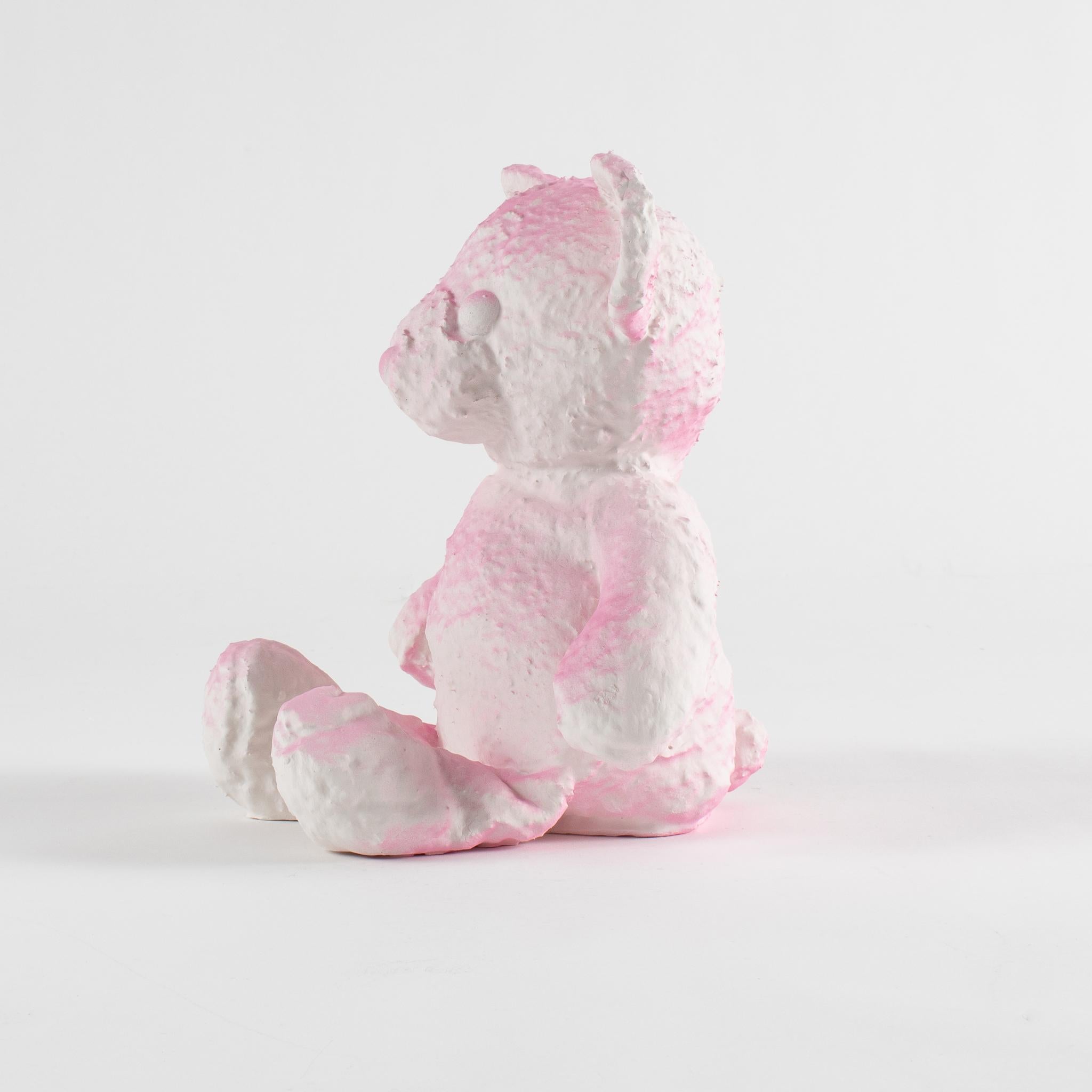 Cracked Bear (Pink) - Sculpture by Daniel Arsham
