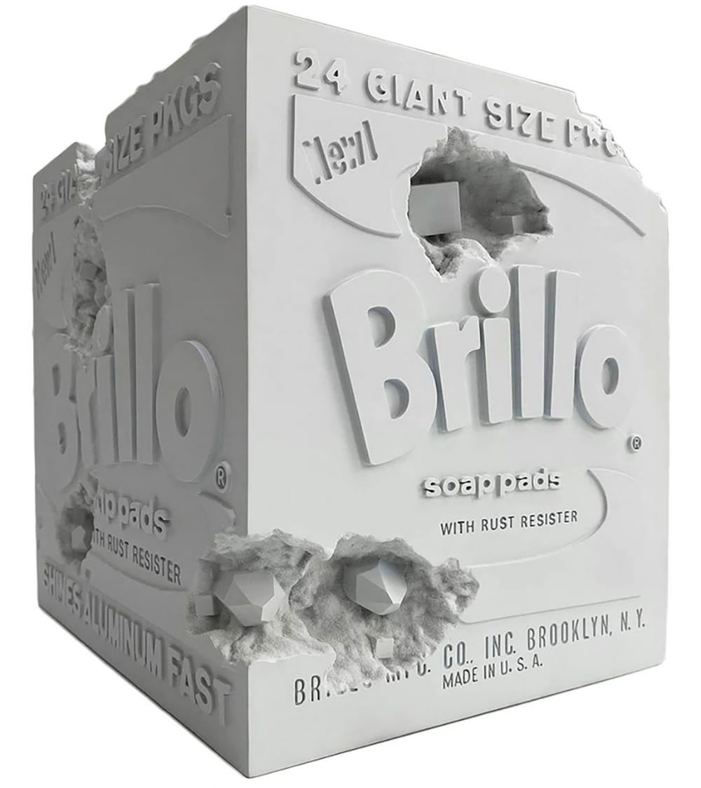 Arsham Eroded Brillo Box - Blue, Edition of 500 - based on Andy Warhol pop art