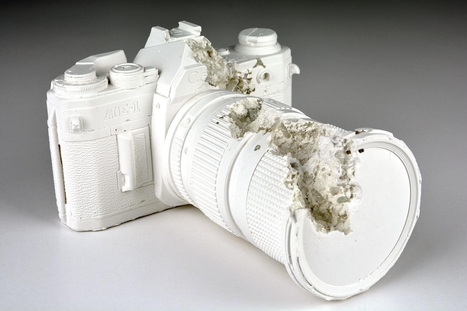FUTURE RELIC 02 Limited Sculpture Modern Art Design 35mm Camera Canon Concept - Gray Figurative Sculpture by Daniel Arsham