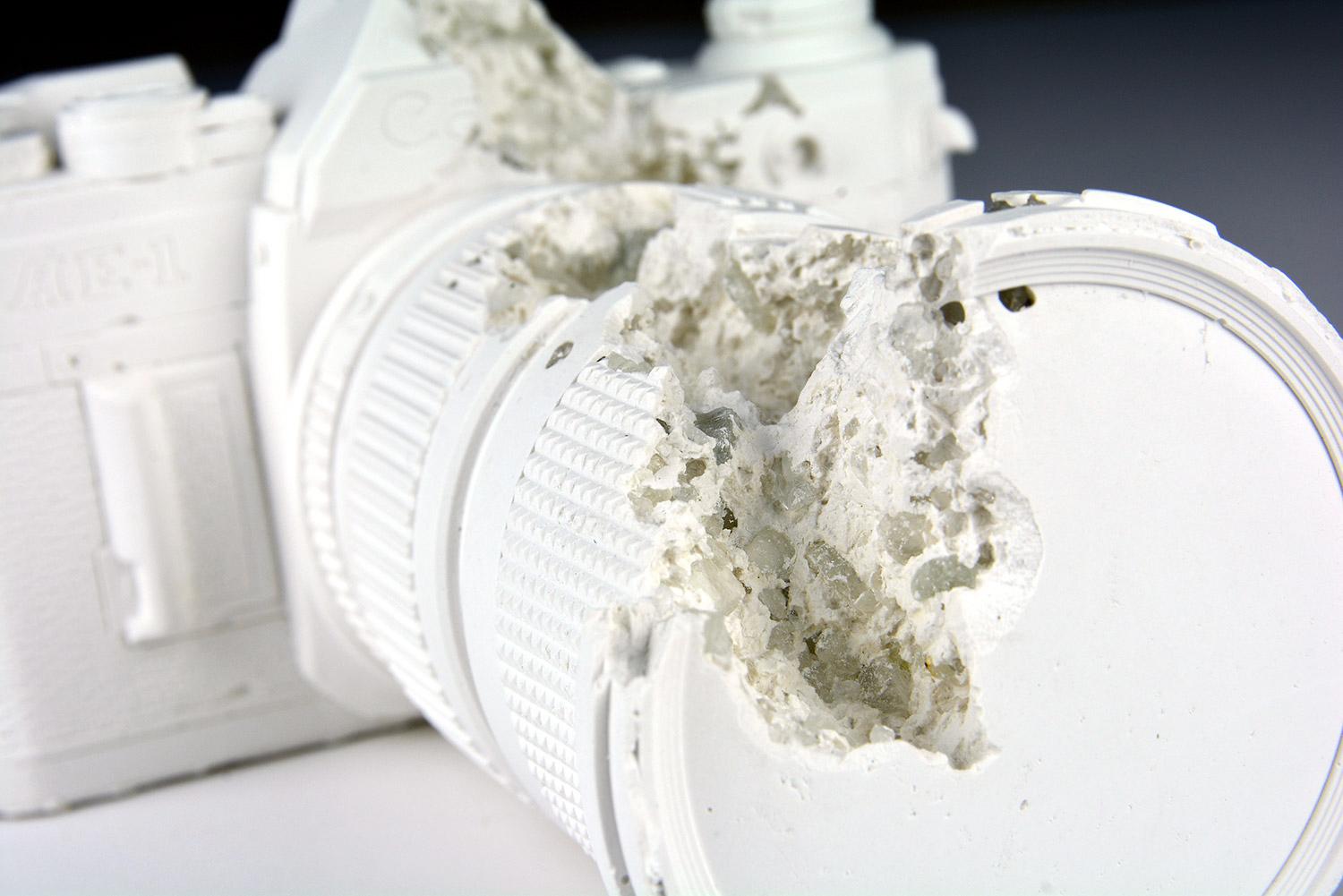 Daniel Arsham - FUTURE RELIC 02 - CANON AE1

Date of creation: 2014
Medium: Plaster and crushed glass
Edition number: 074/450
Size: 14.6 × 15.9 × 9.5 cm
Condition: In mint conditions, inside its original package. Never displayed, the box has only