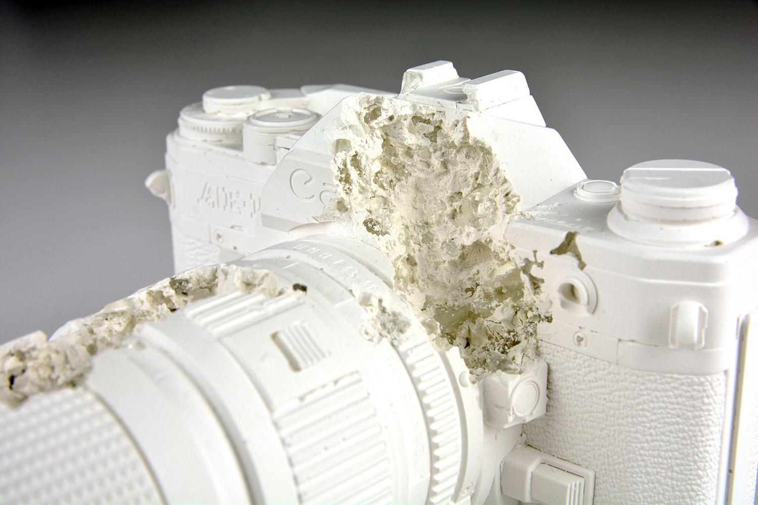 FUTURE RELIC 02 Limited Sculpture Modern Art Design 35mm Camera Canon Concept - Gray Figurative Sculpture by Daniel Arsham