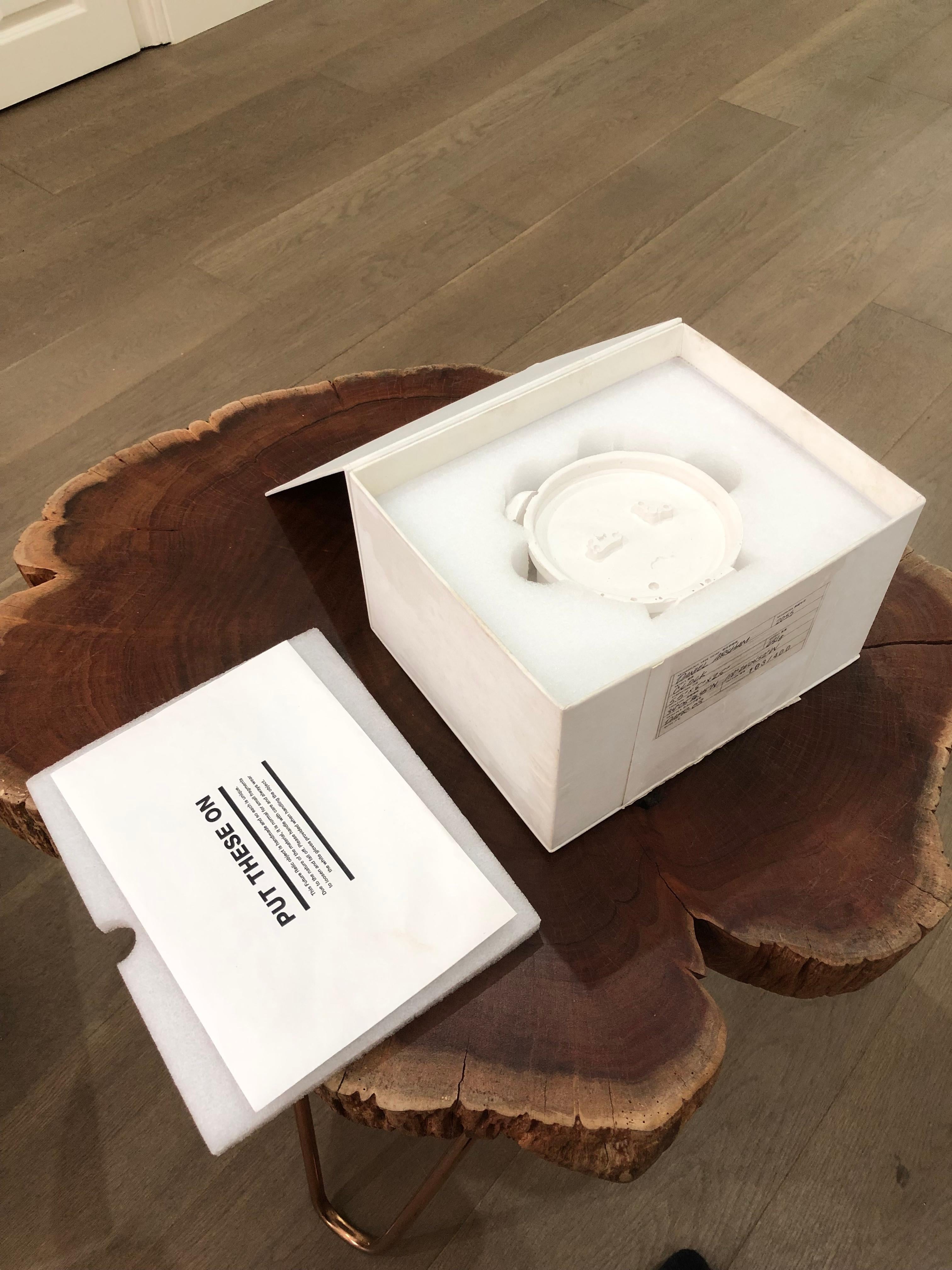 Daniel Arsham
Future Relic no.3 (Clock), 2015
Plaster and broken glass
comes with the original box
some minor wear to the box.
14 × 12.7 × 6.4 cm
Edition of 400

Daniel Arsham is a contemporary artist known for his captivating explorations of time,