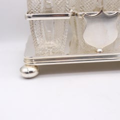 DANIEL & ARTER 1900 London, Bailey Banks & Biddle 6 Pieces Cruet Set Cut Glass