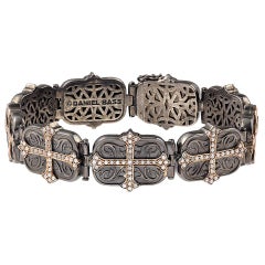 Daniel Bass, NYC 14 Karat Rose Gold Sterling Silver 2.80 Carat Diamonds Bracelet