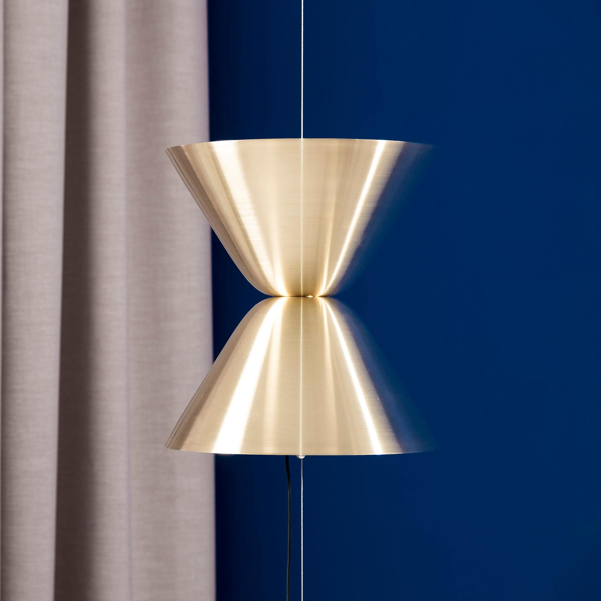 Daniel Becker 'Aureole' Suspended Floor Lamp in Brushed Brass for Moss Objects For Sale 2
