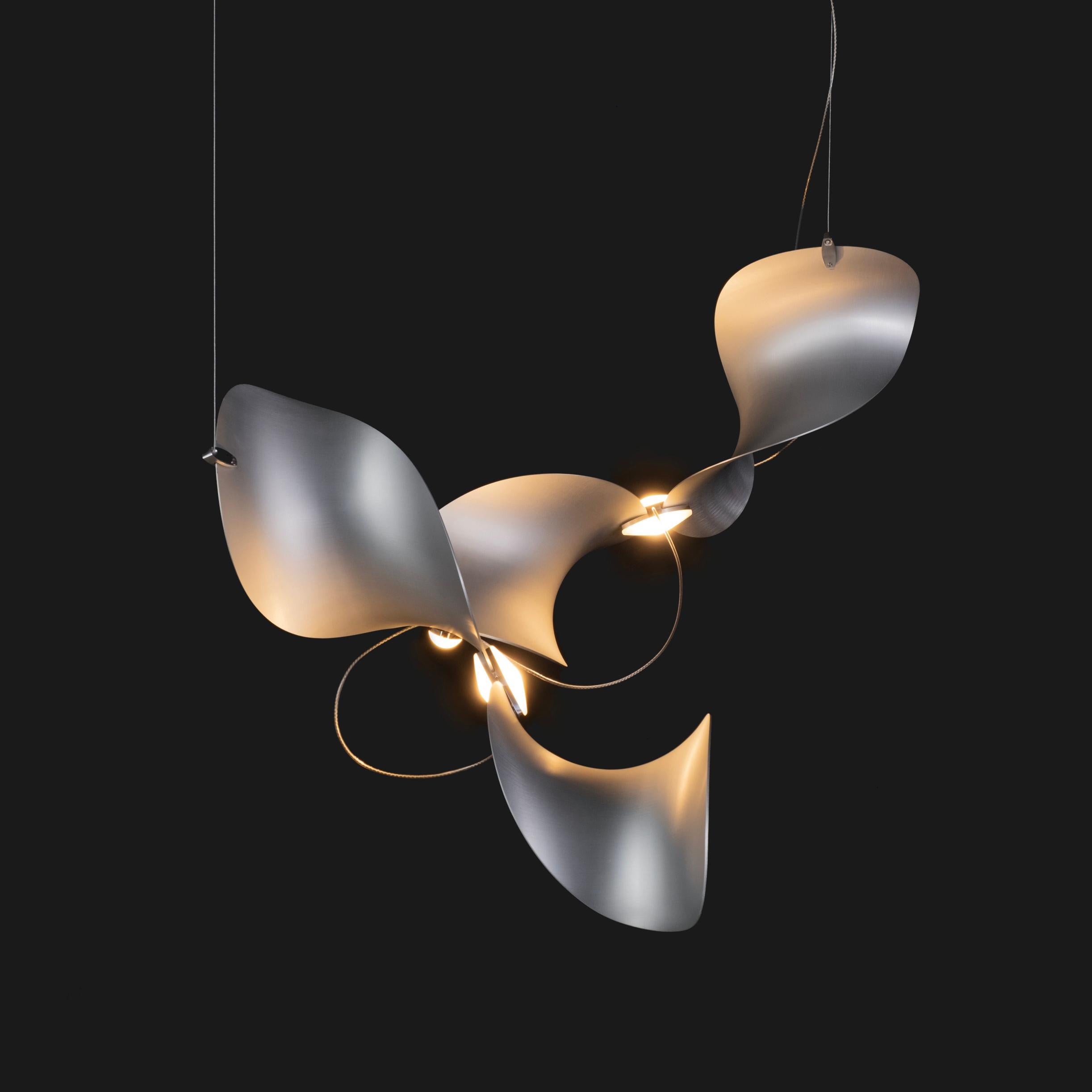 Lampe à suspension 'Dune 4' de Daniel Becker en aluminium anodisé pour objets mousse en vente 1