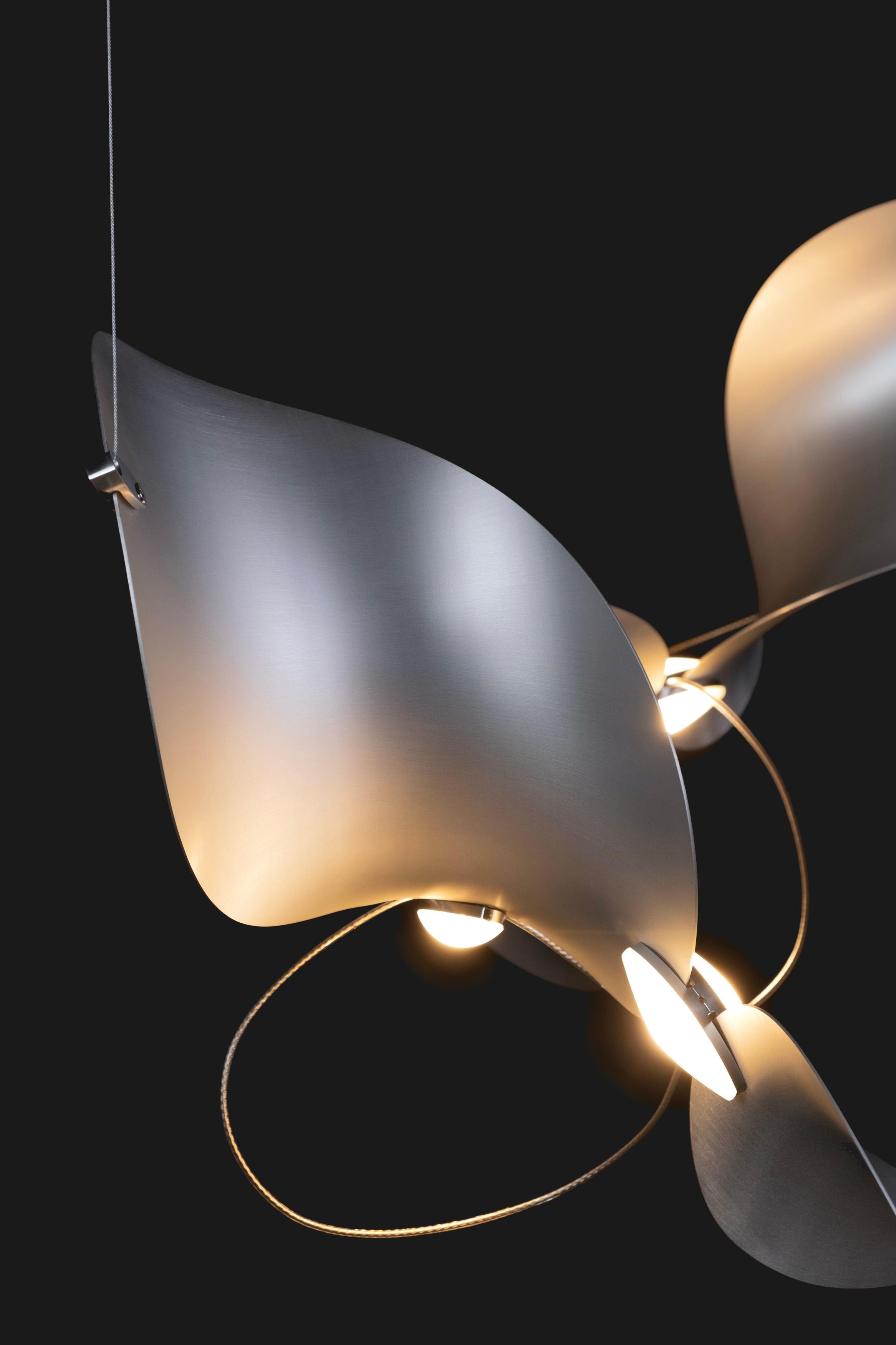 Contemporary Daniel Becker 'Dune 4' Suspension Lamp in Anodized Aluminum for Moss Objects For Sale