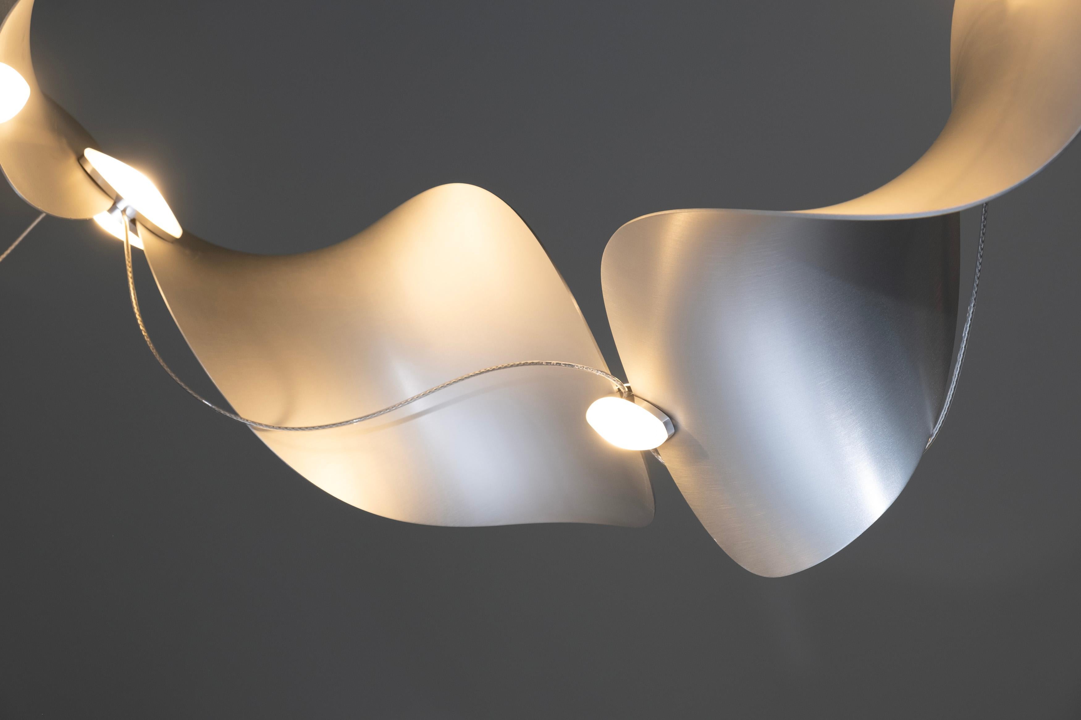 Daniel Becker 'Dune 6' Suspension Lamp in Anodized Aluminum for Moss Objects For Sale 5