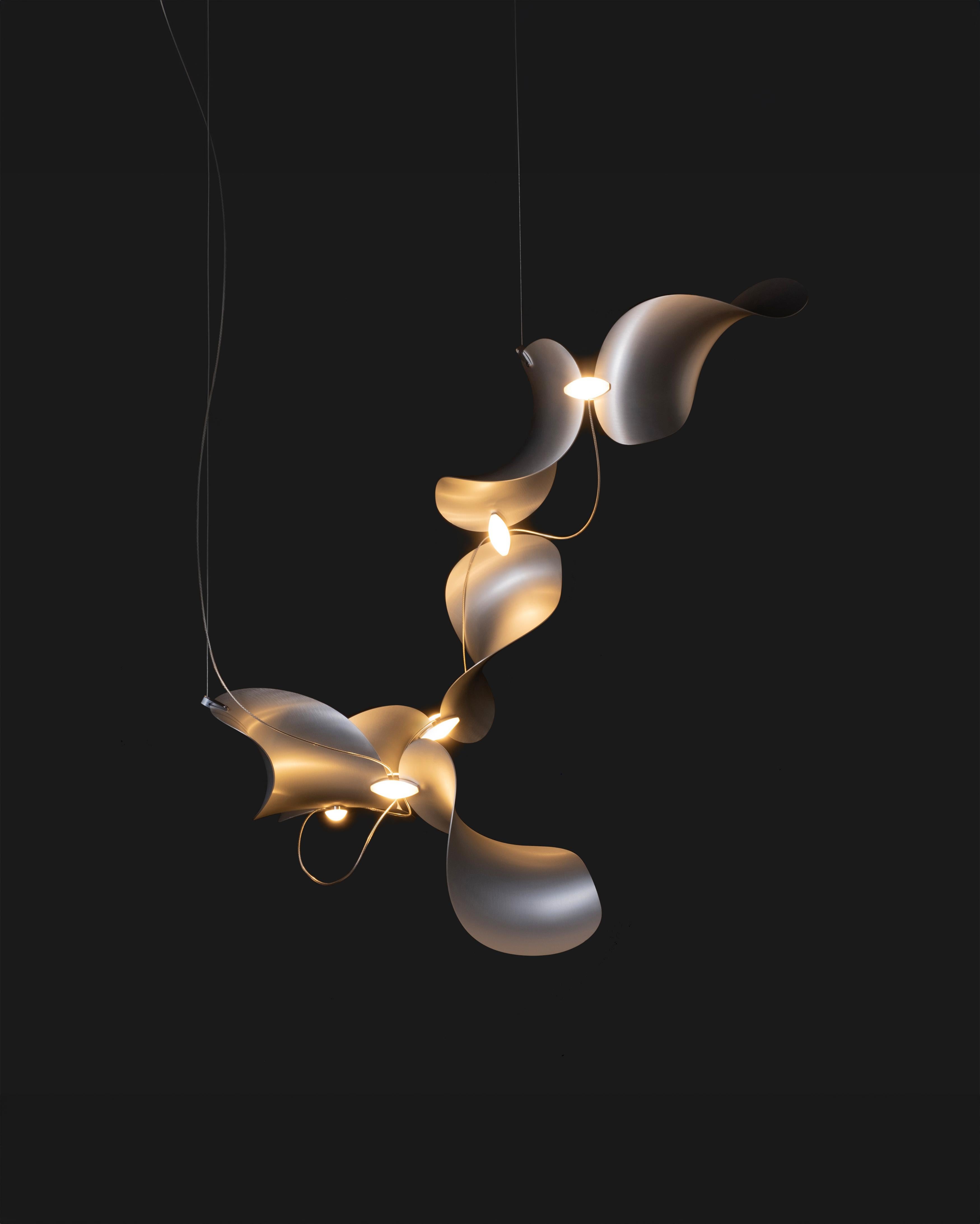 Daniel Becker 'Dune 6' Suspension Lamp in Anodized Aluminum for Moss Objects For Sale 6
