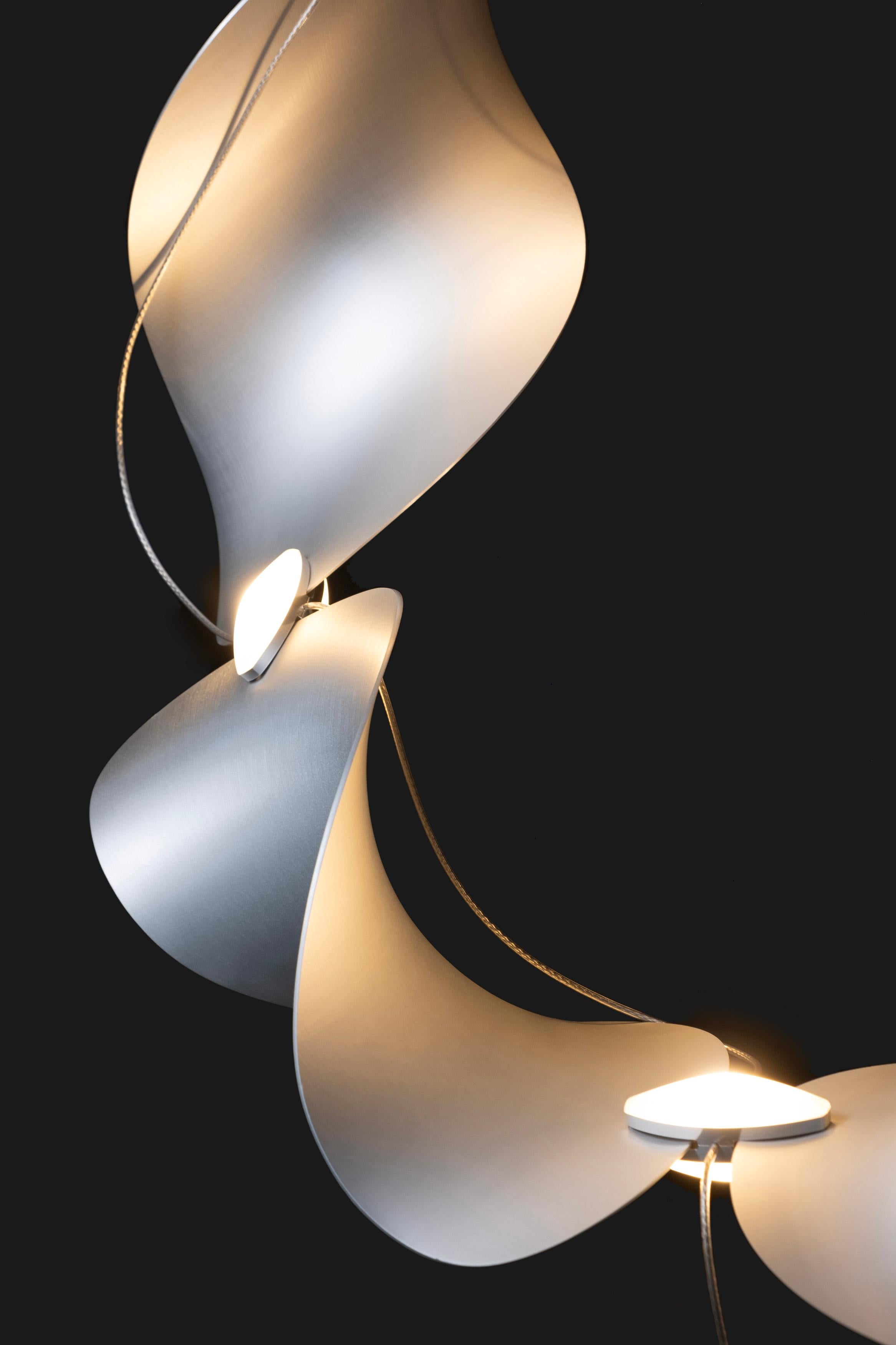Daniel Becker 'Dune 6' Suspension Lamp in Anodized Aluminum for Moss Objects For Sale 7