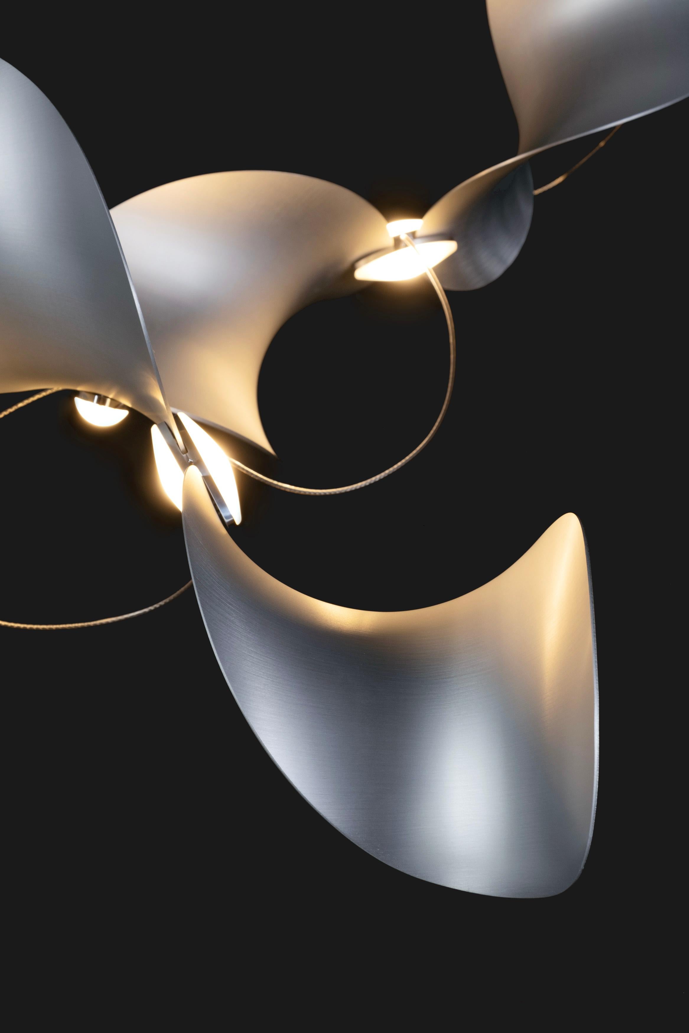 Daniel Becker 'Dune 6' Suspension Lamp in Anodized Aluminum for Moss Objects For Sale 8