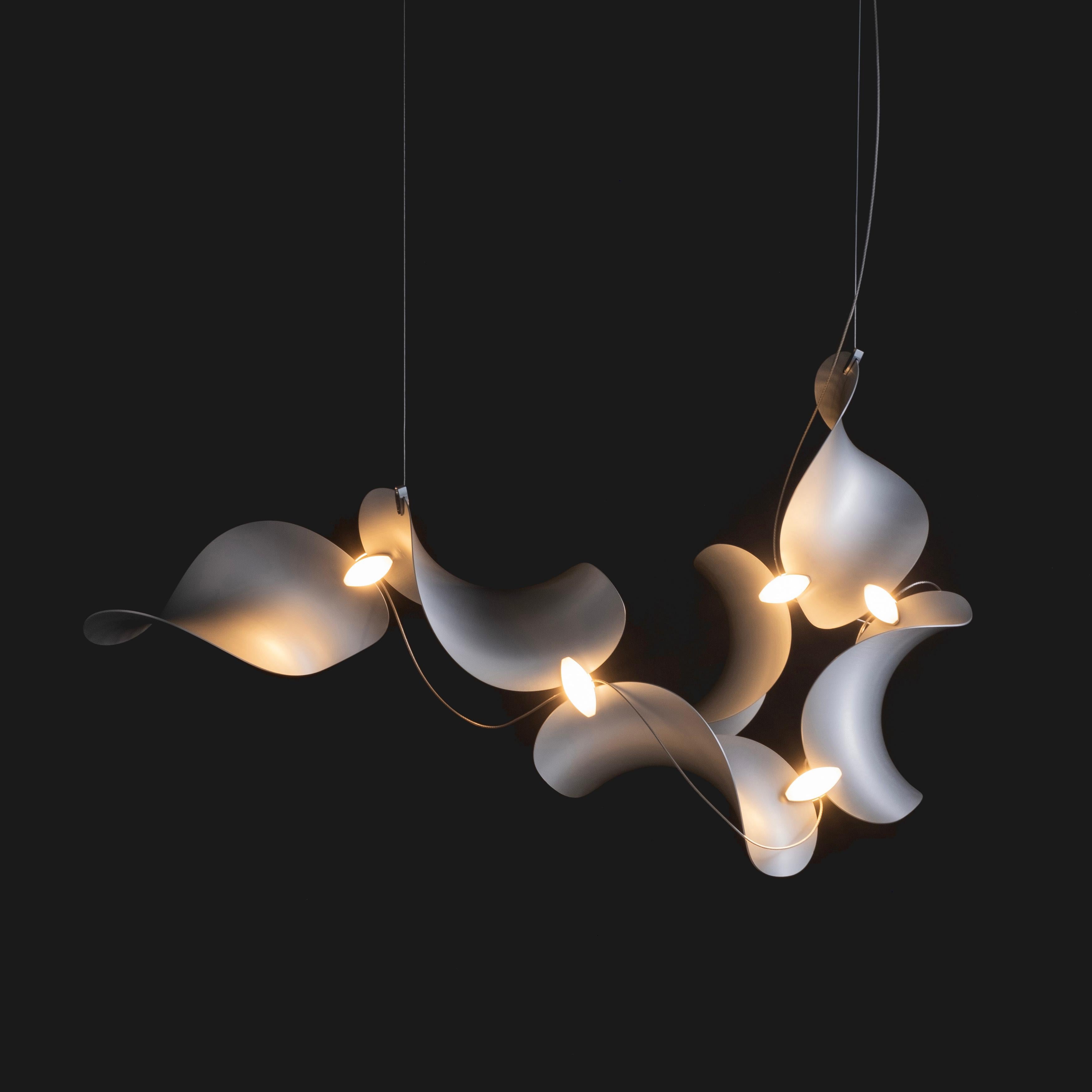 Daniel Becker 'Dune 6' Suspension Lamp in Anodized Aluminum for Moss Objects For Sale 1