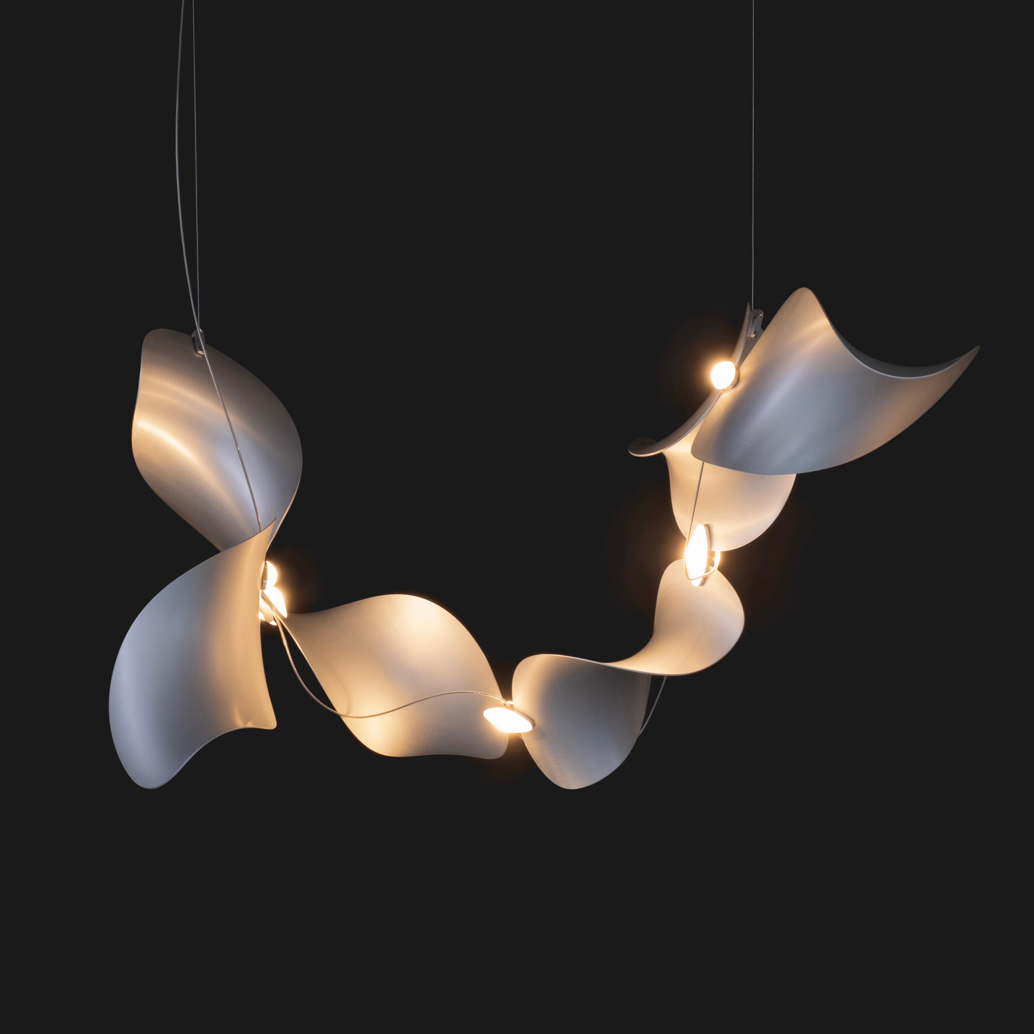 Daniel Becker 'Dune 6' Suspension Lamp in Anodized Aluminum for Moss Objects For Sale 3