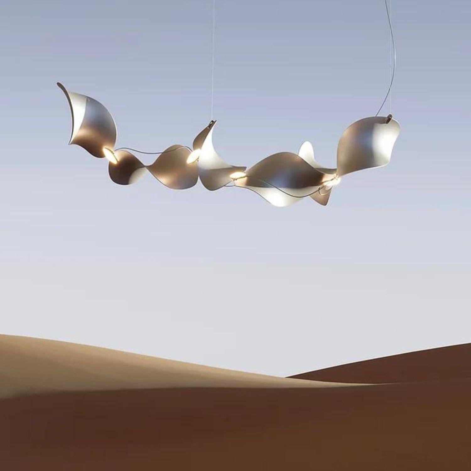 Lampe à suspension Dune 6V de Daniel Becker en aluminium anodisé pour objets mousse en vente 3