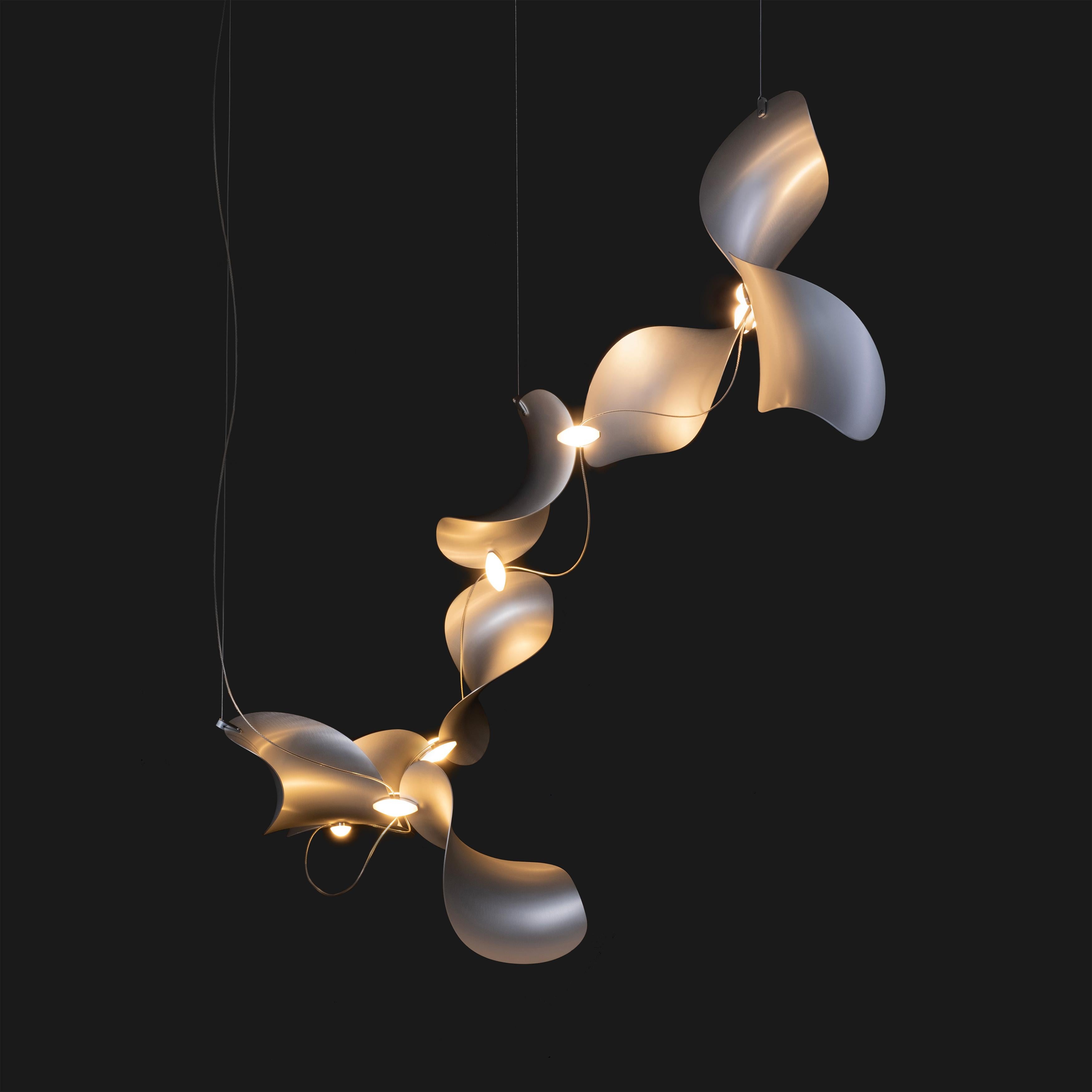 German Daniel Becker 'Dune 8' Suspension Lamp in Anodized Aluminum for Moss Objects For Sale