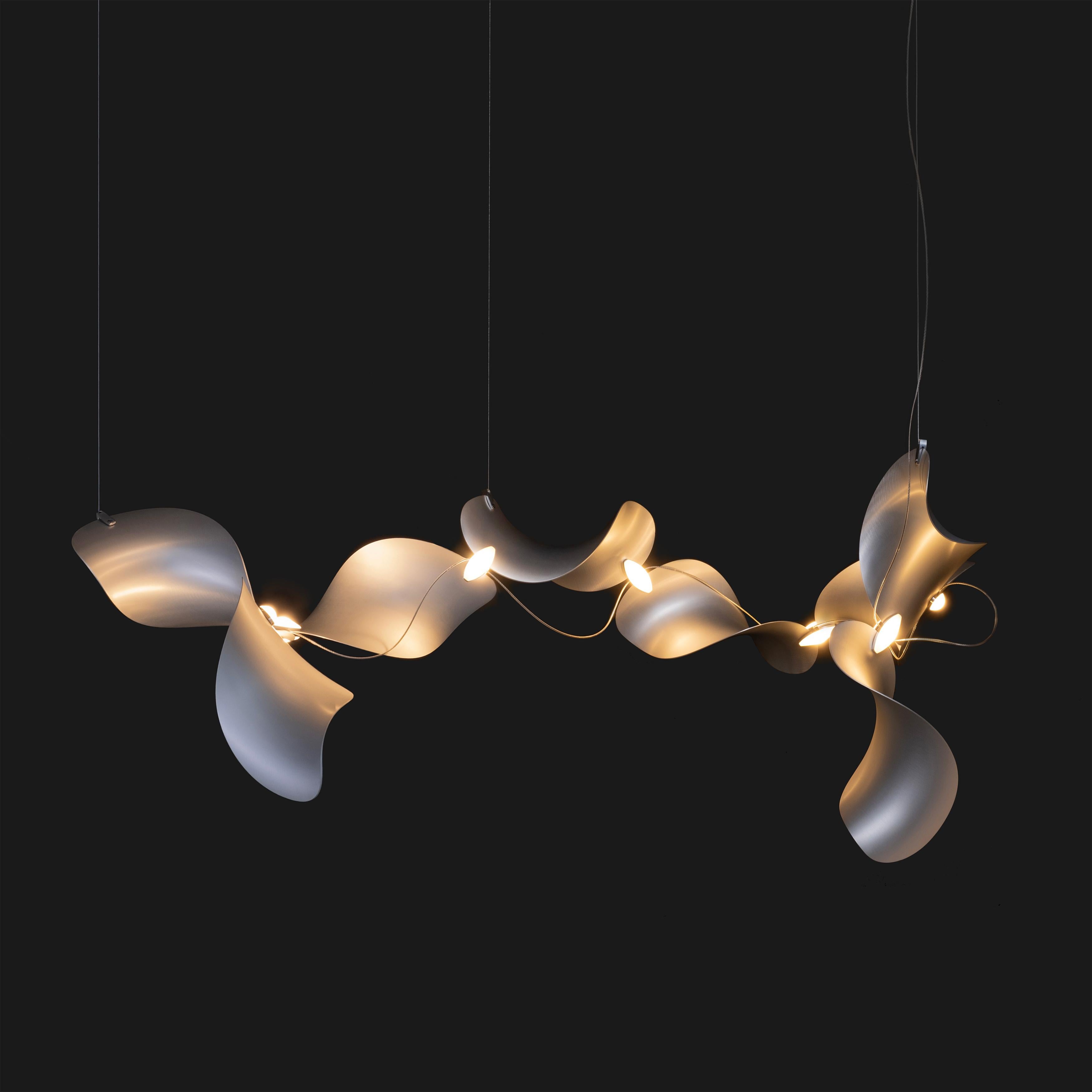 Daniel Becker 'Dune 8' Suspension Lamp in Anodized Aluminum for Moss Objects For Sale 2