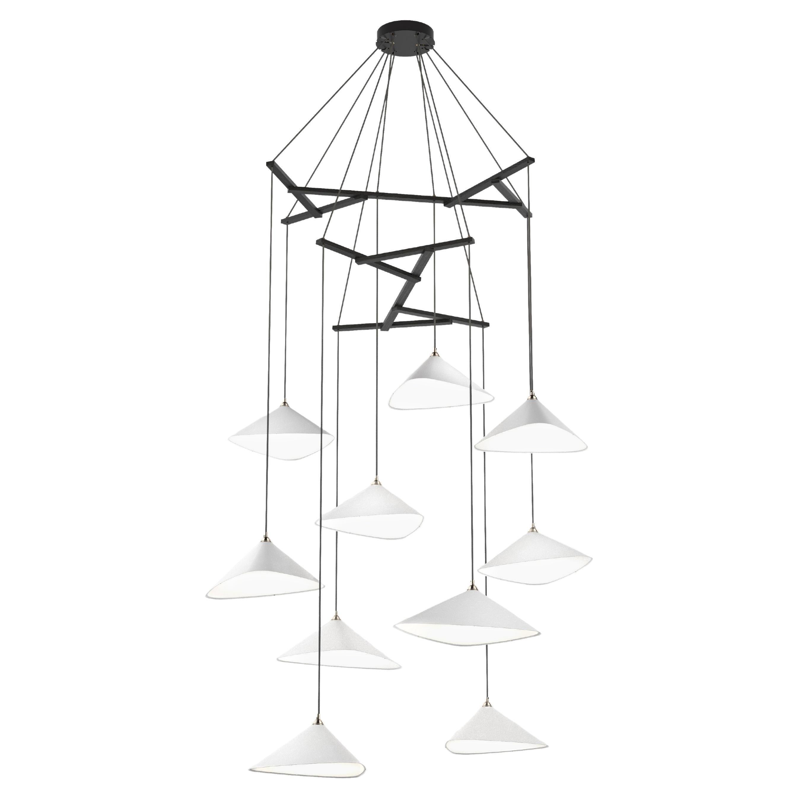 Lustre « Emily Vertikal 10 » de Daniel Becker en blanc mat pour Moss Objects