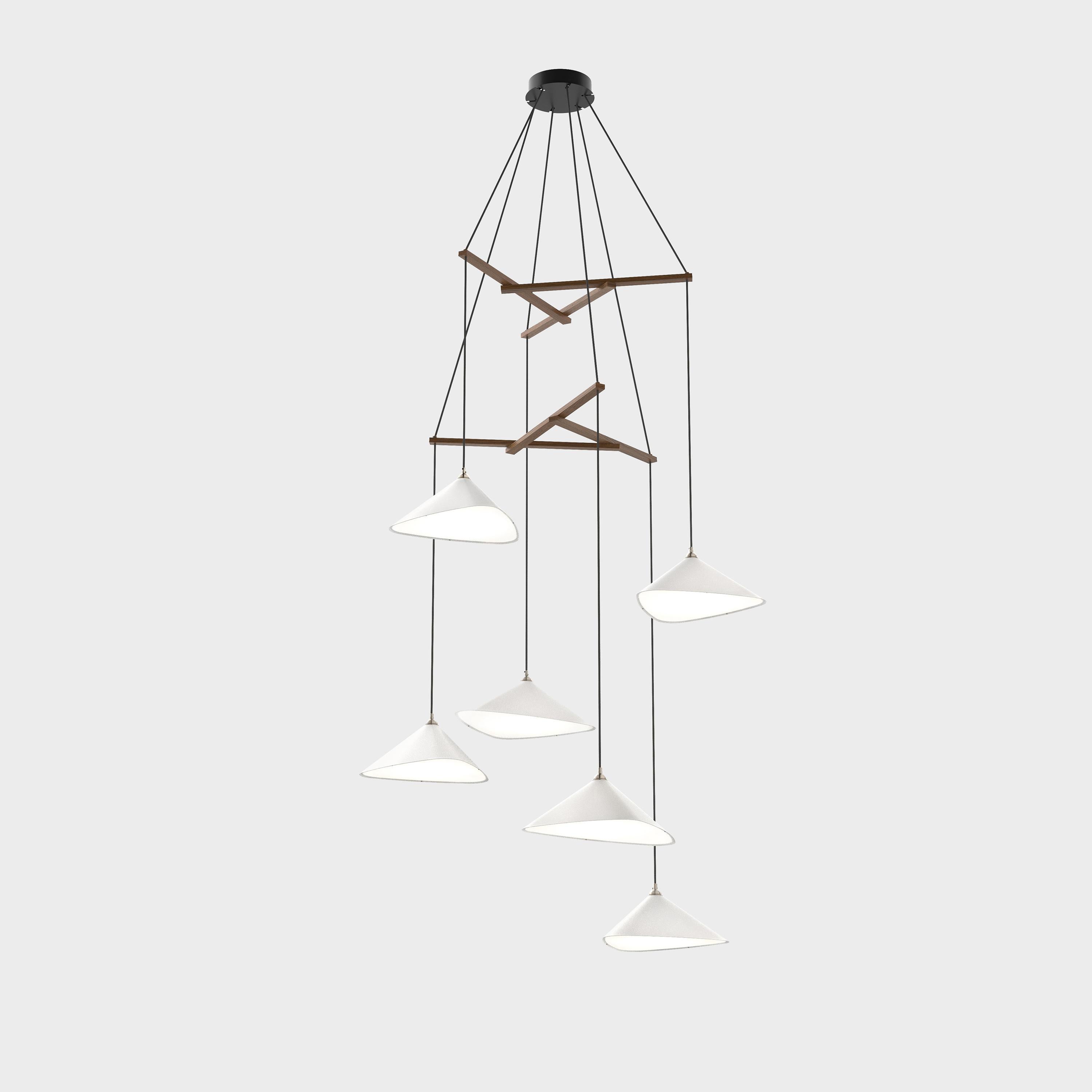 Daniel Becker 'Emily Vertikal 6' Chandelier in Anthracite/Black for Moss Objects For Sale 4