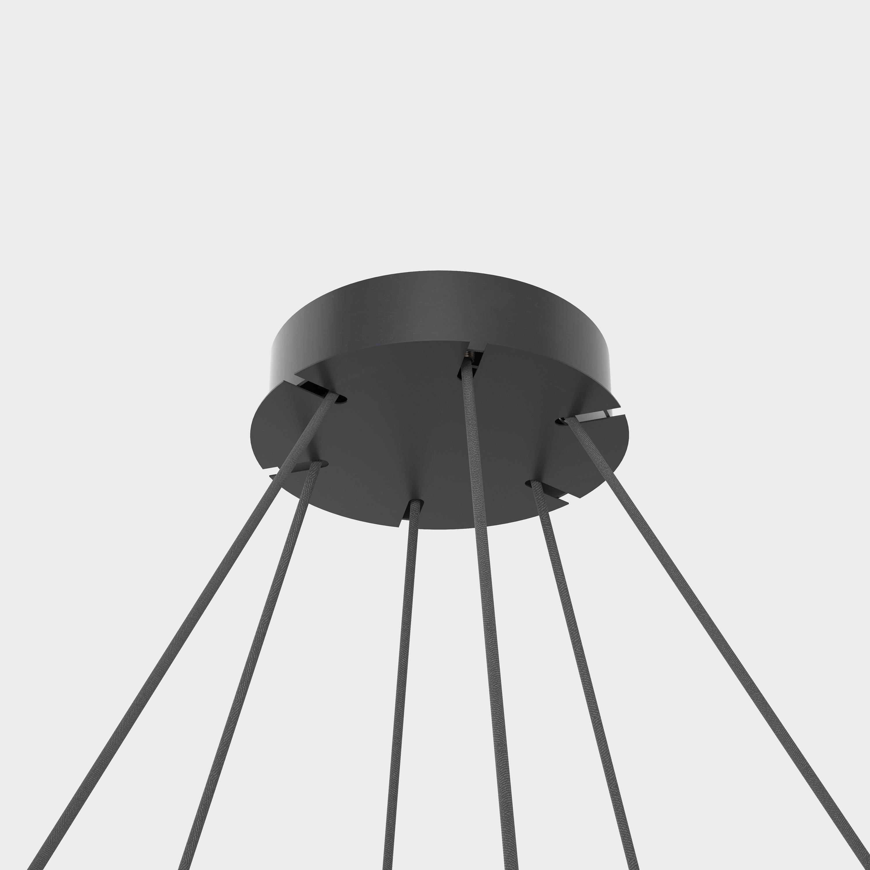 Lacquered Daniel Becker 'Emily Vertikal 6' Chandelier in Gloss Black for Moss Objects For Sale