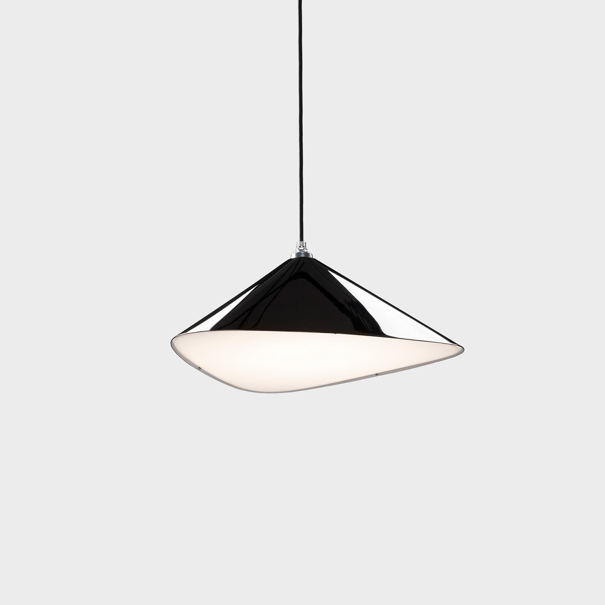 Laccato Lampadario 'Emily Vertikal 6' di Daniel Becker in nero lucido/quercia per Moss Objects in vendita
