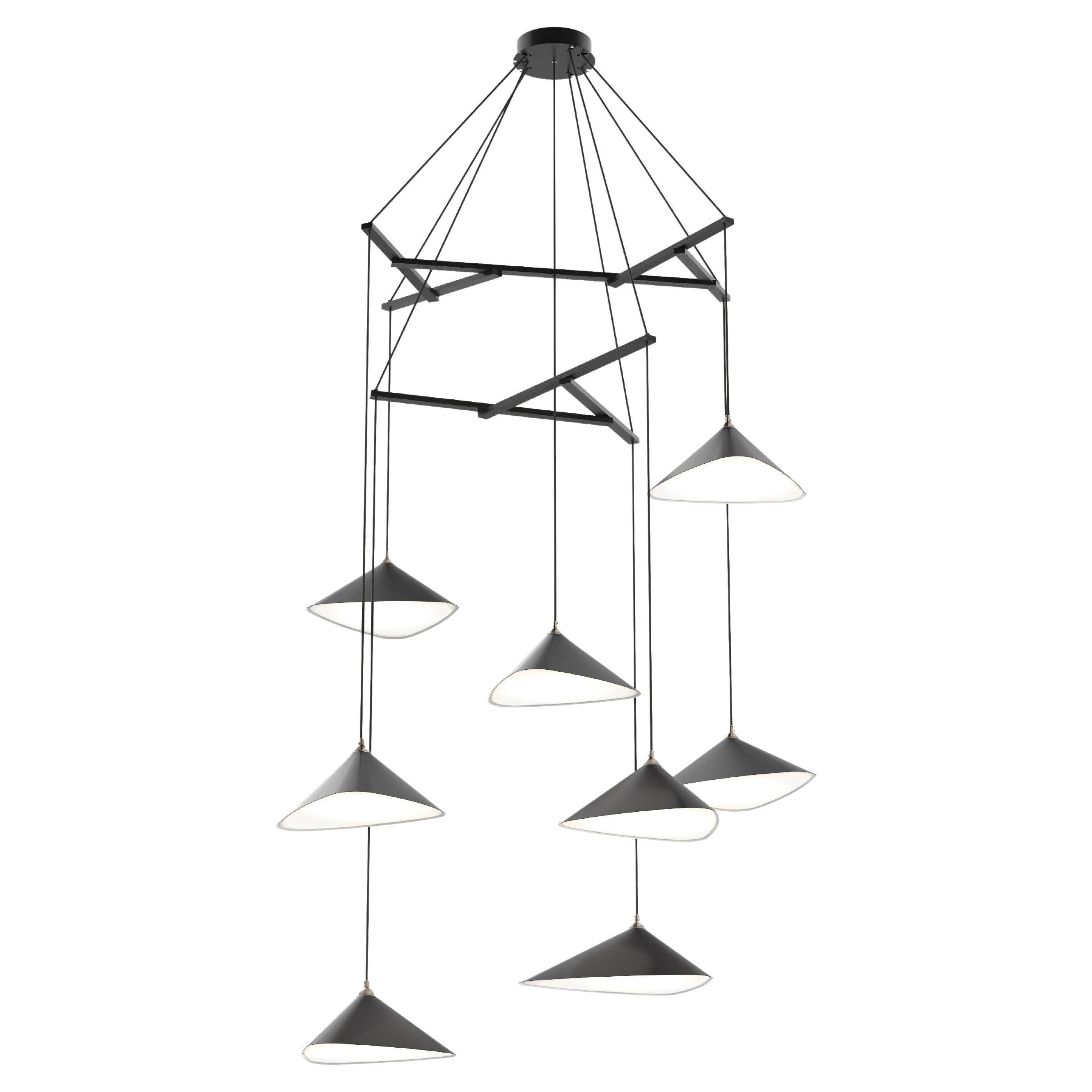 Lustre « Emily Vertikal 8 » de Daniel Becker en anthracite pour Moss Objects
