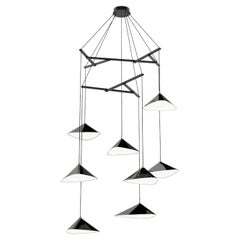 Lámpara de araña 'Emily Vertikal 8' de Daniel Becker en negro brillante para Moss Objects