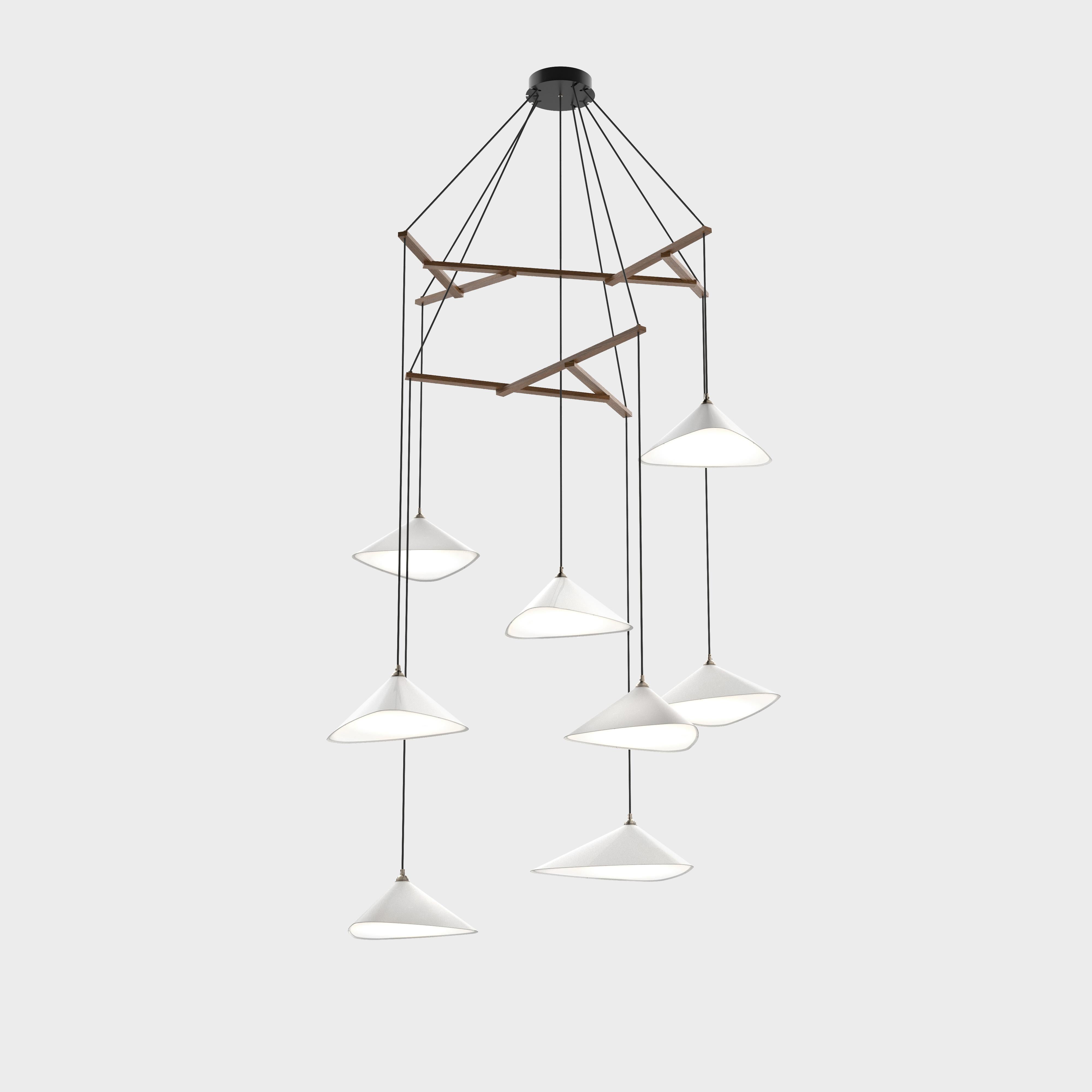 Daniel Becker 'Emily Vertikal 8' Chandelier in Matte White for Moss Objects For Sale 4