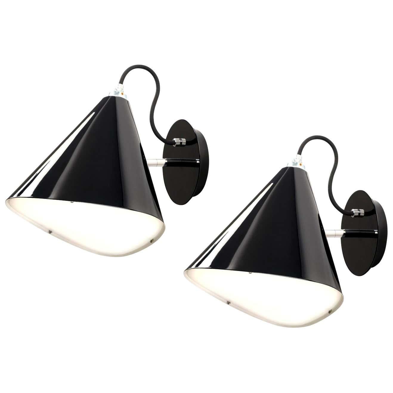 Pair of Daniel Becker 'Emily' Wall Lights in Anthracite for Moss Objects For Sale 2