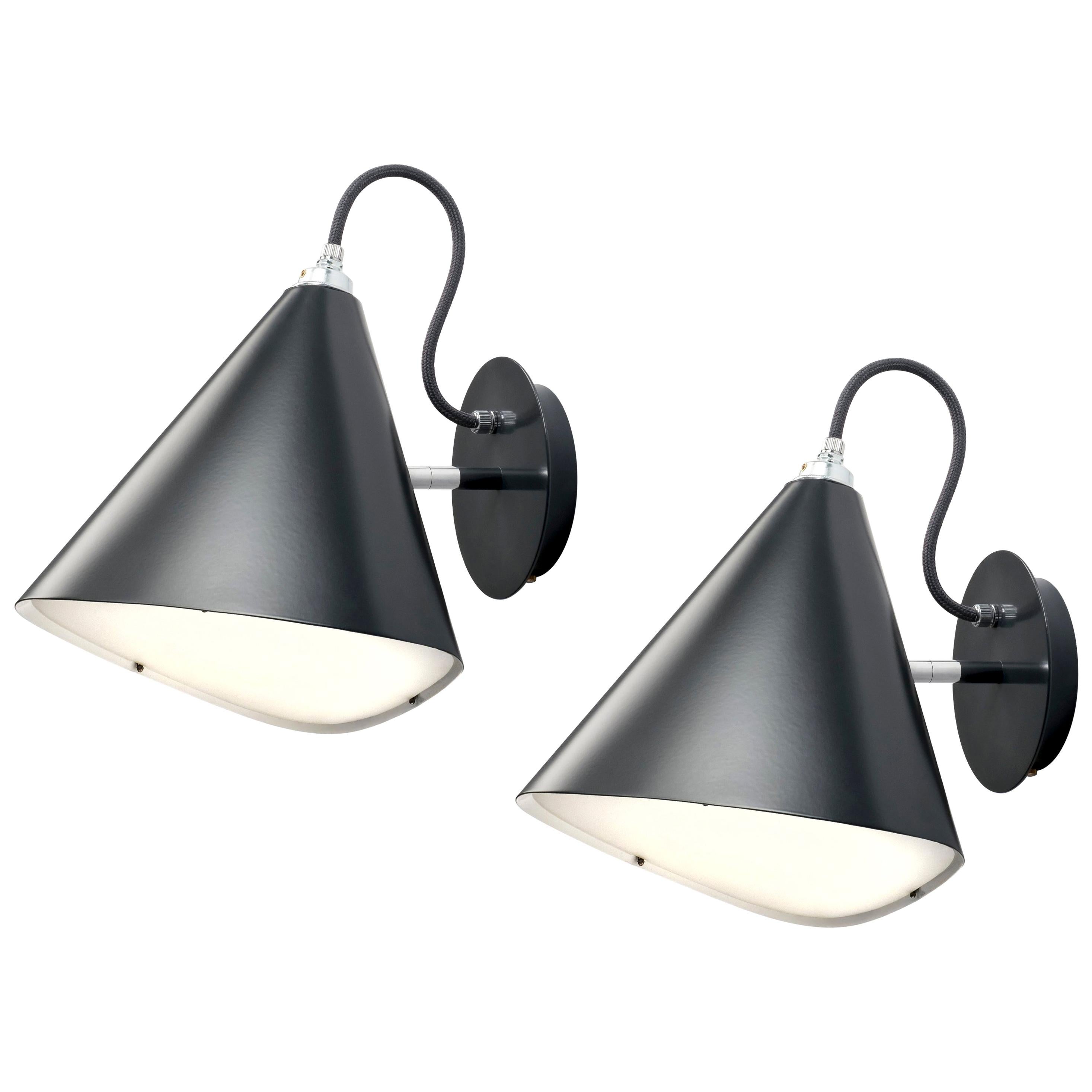 Pair of Daniel Becker 'Emily' Wall Lights in Anthracite for Moss Objects