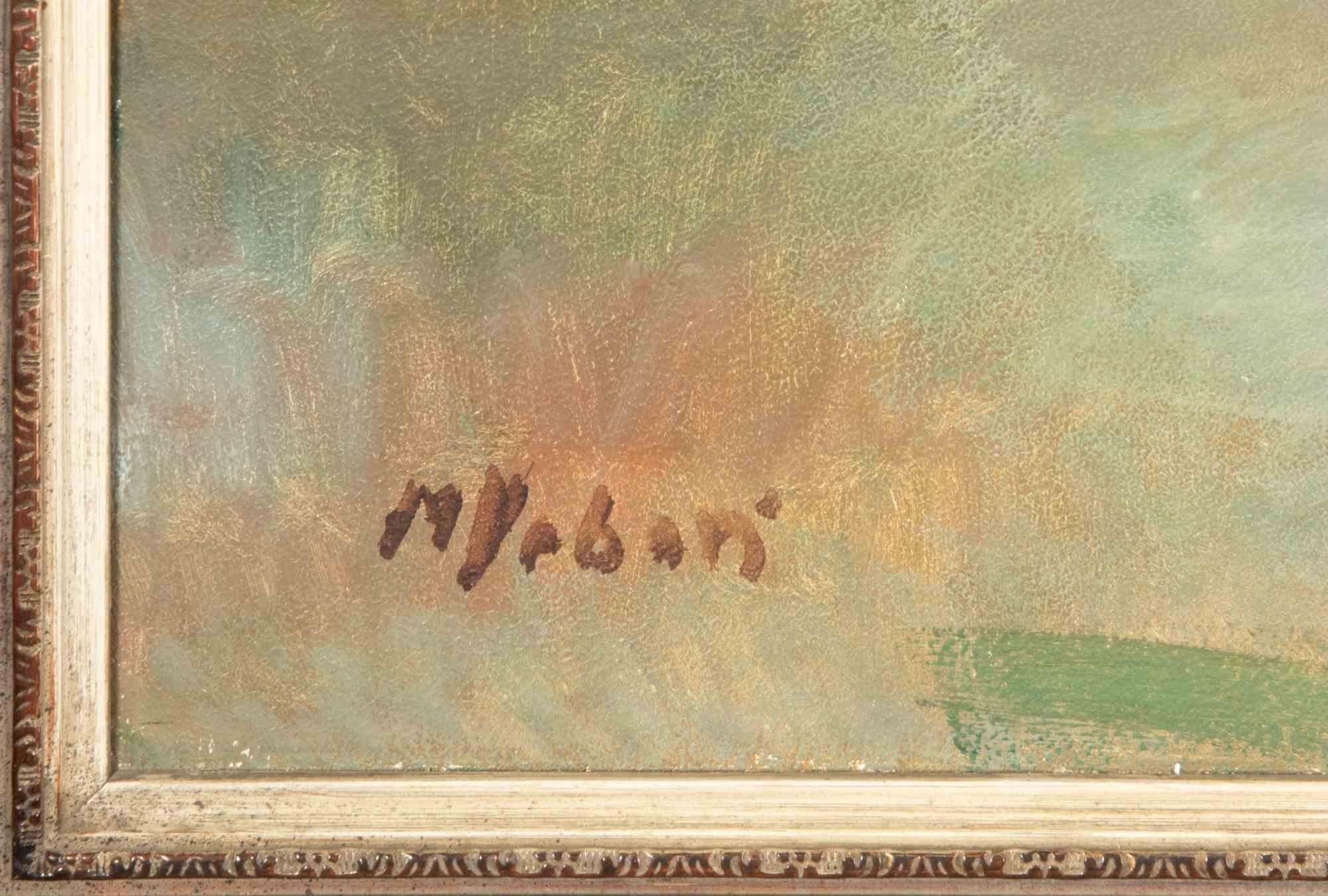 Naturaleza muerta con girasoles - Óleo sobre lienzo por Daniel Been - Principios del siglo XX en venta 2