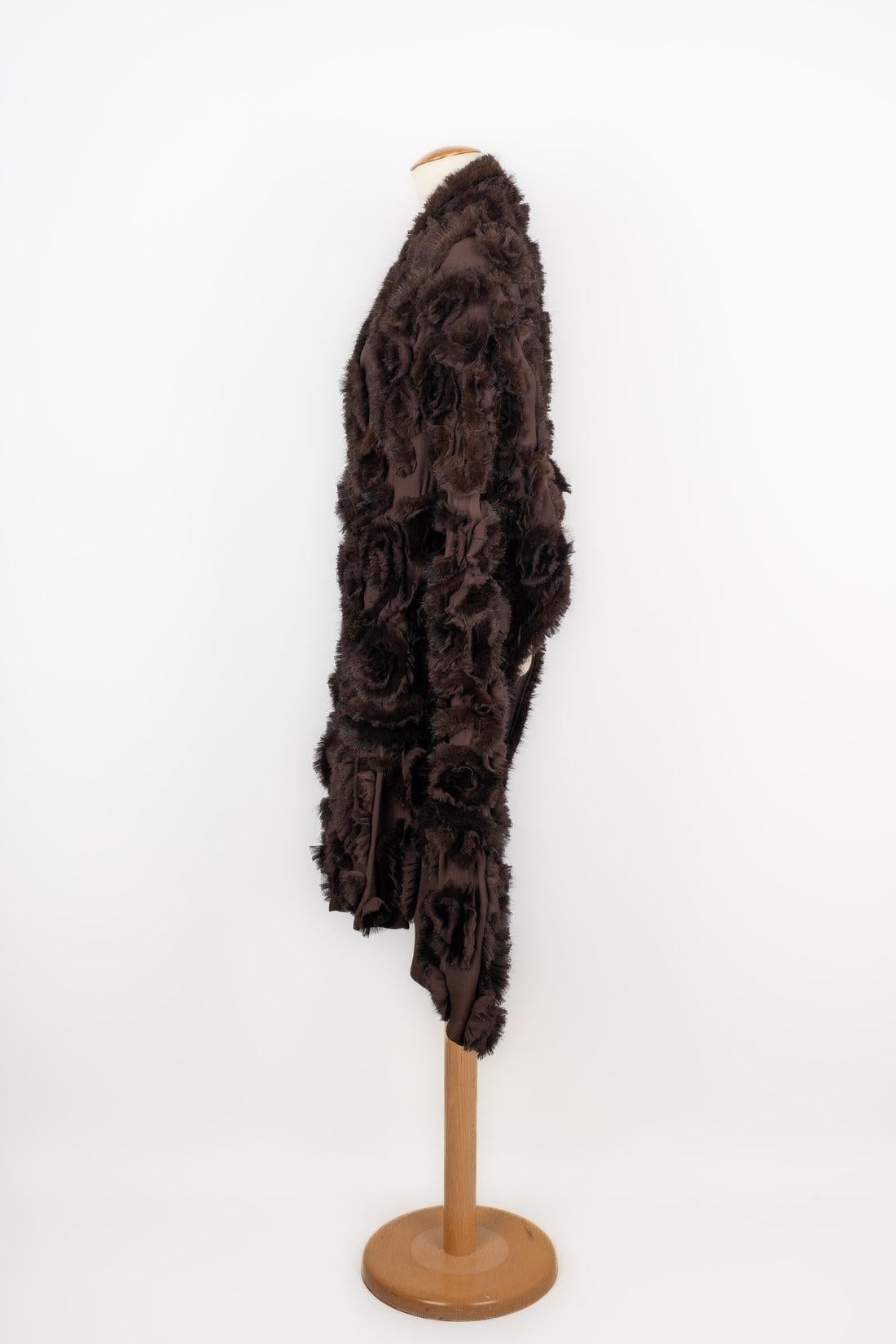Daniel Benjamin Large Silk and Mink Stole In Excellent Condition In SAINT-OUEN-SUR-SEINE, FR