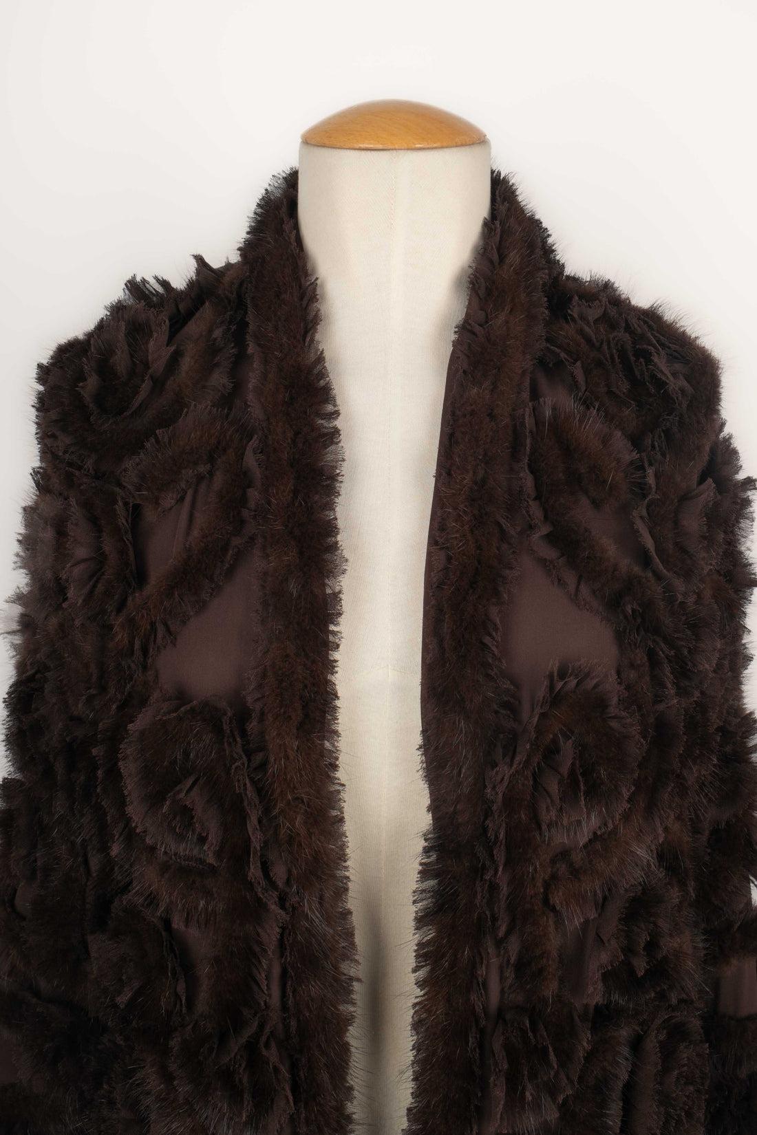 Women's Daniel Benjamin Large Silk and Mink Stole