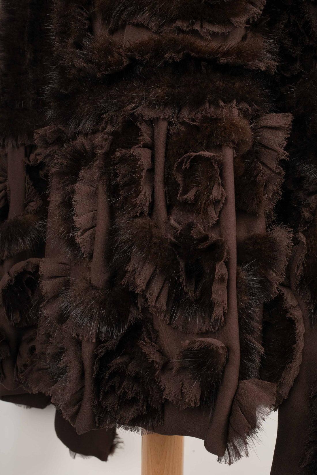 Daniel Benjamin Large Silk and Mink Stole 1