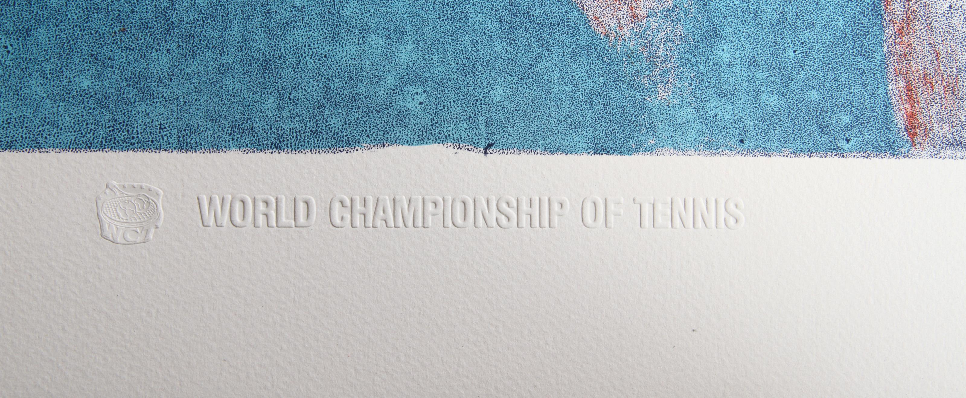 Match de tennis - Jimmy Connor, lithographie moderne de Daniel Bennet Schwartz - Print de Daniel Bennett Schwartz