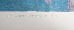 Partita di tennis - Jimmy Connor, litografia moderna di Daniel Bennetts Schwartz