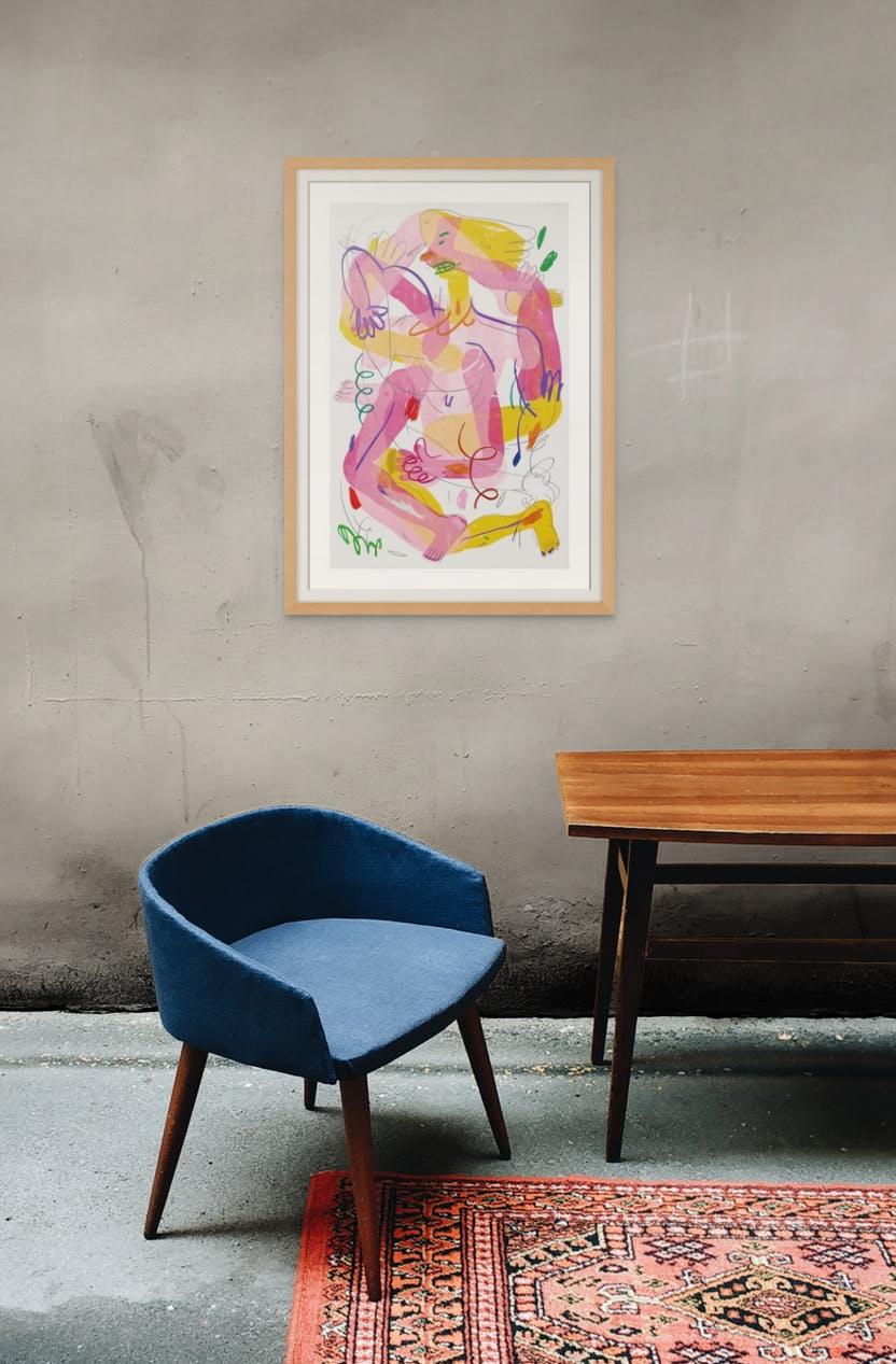 V7, Serie Variaciones de un cuerpo en 12 pasos (Beige), Abstract Print, von Daniel Berman